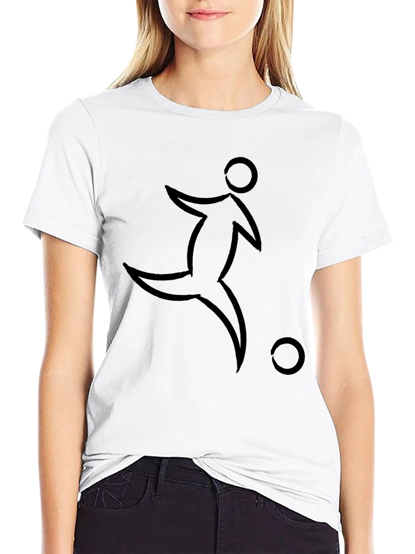 Black Soccer Player Graphic Tee - Stylish & Comfortable