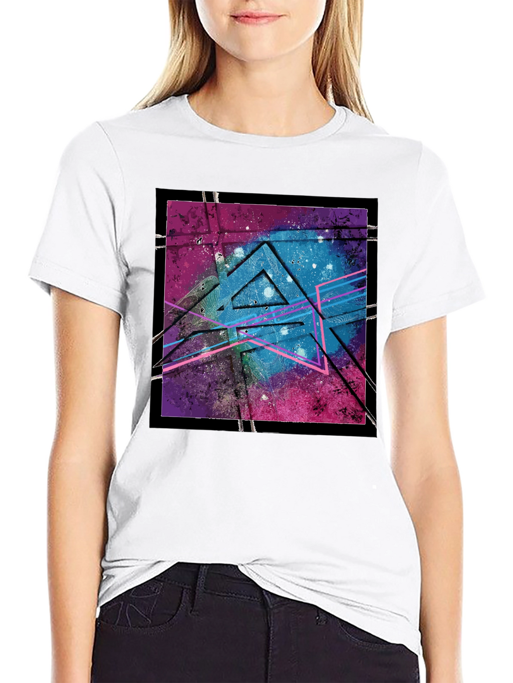 Abstract Triangle T-Shirt - Galaxy Design