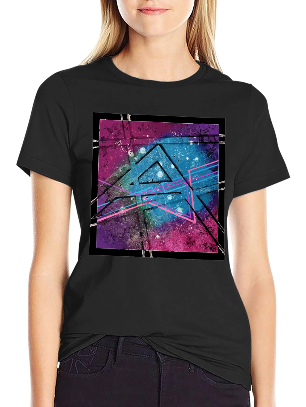 Abstract Triangle T-Shirt - Galaxy Design