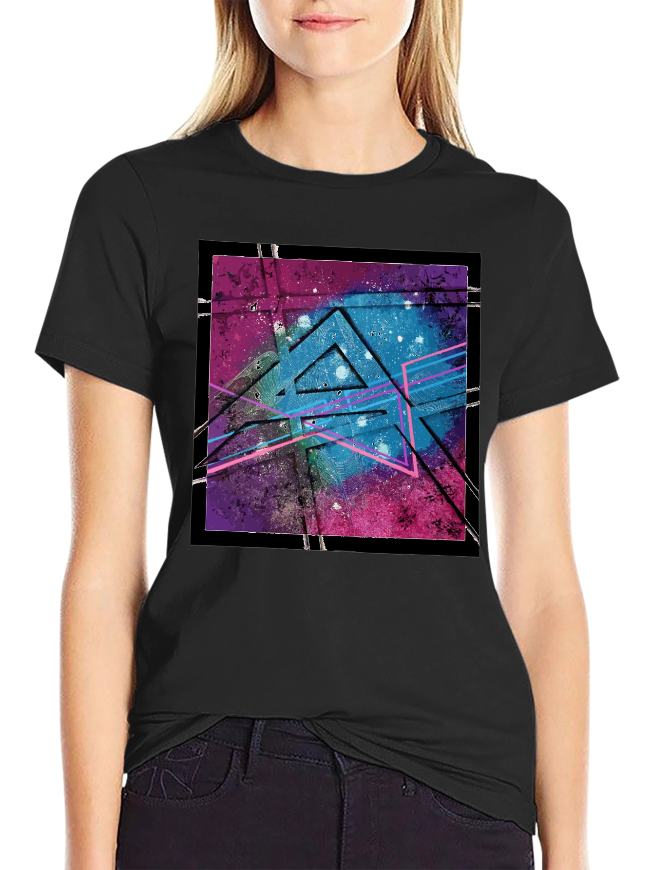 Abstract Triangle T-Shirt - Galaxy Design