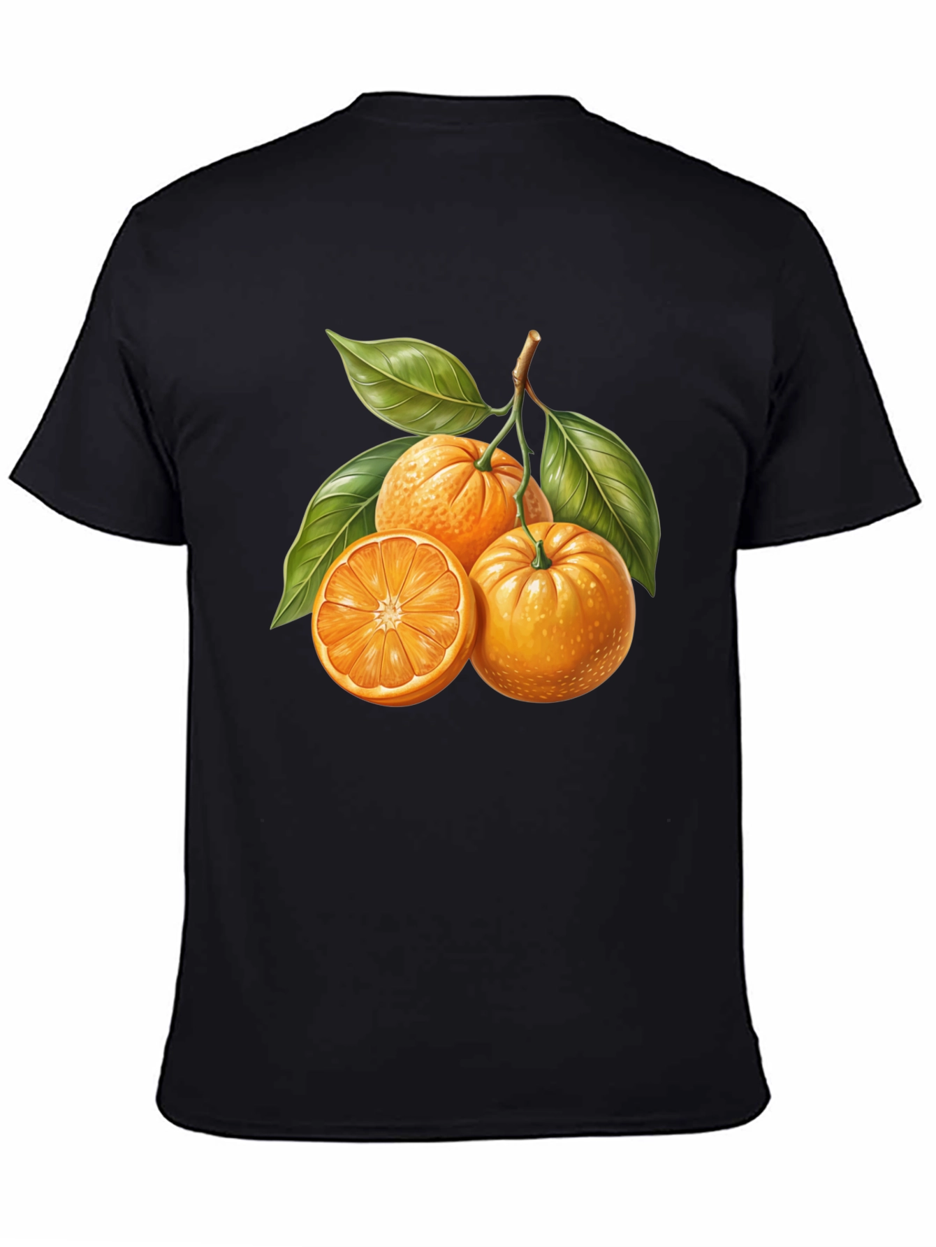 Citrus Fruit Graphic Tee - Stylish Black T-Shirt