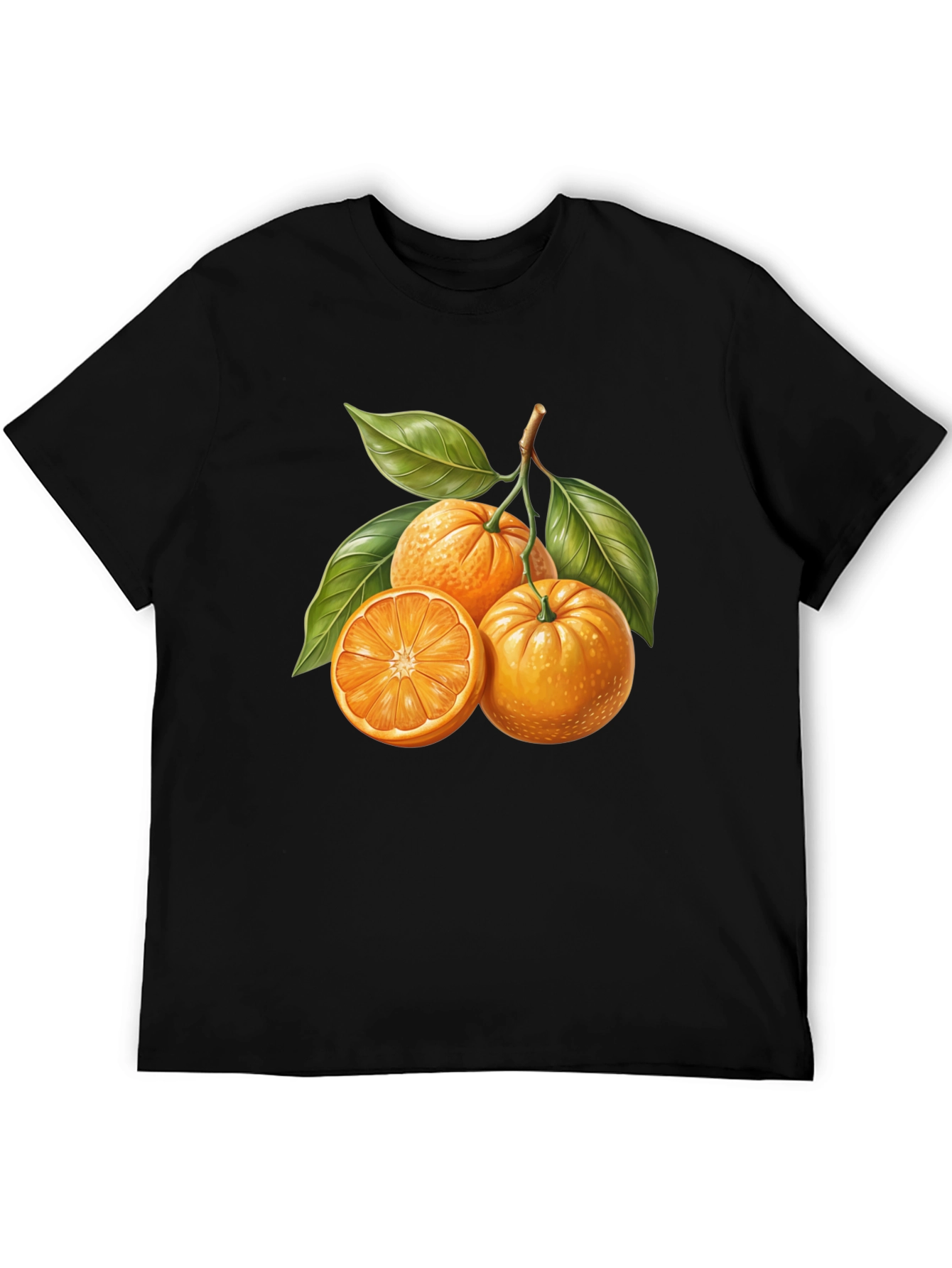 Citrus Fruit Graphic Tee - Stylish Black T-Shirt