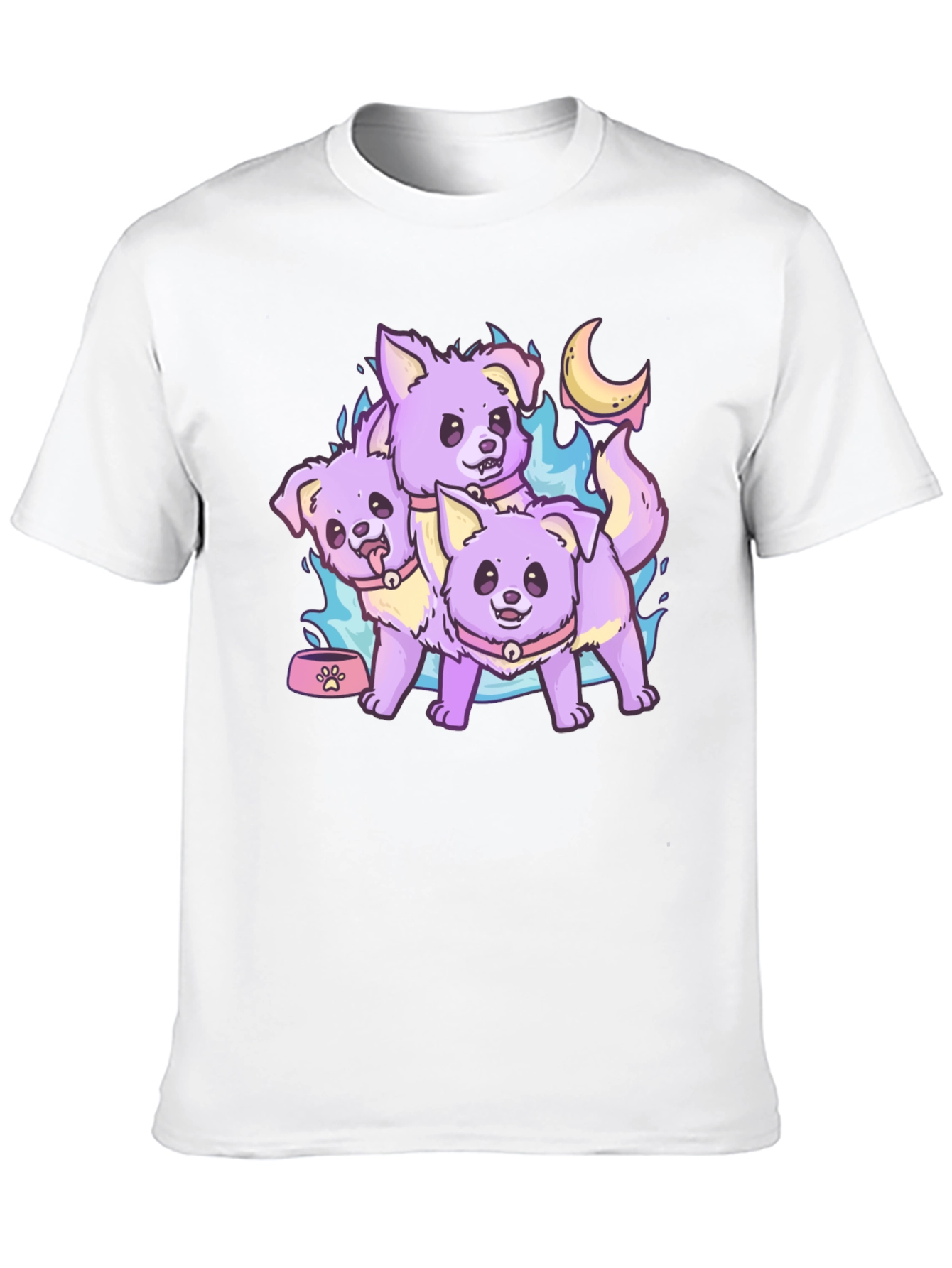 Cute Lilac Cerberus Dogs Graphic T-Shirt