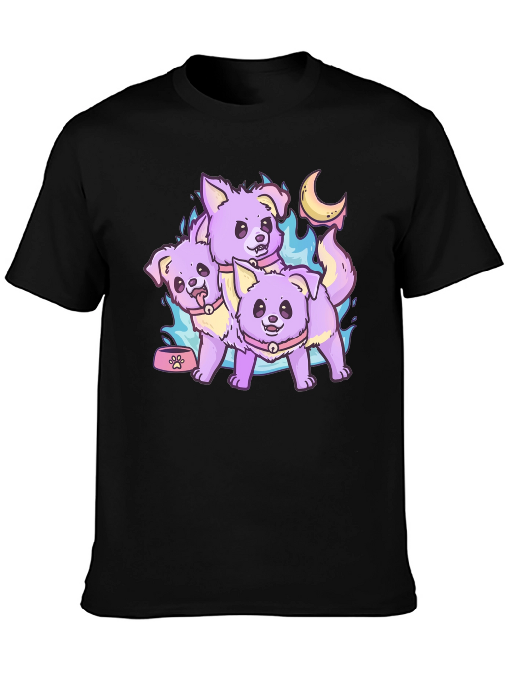 Cute Lilac Cerberus Dogs Graphic T-Shirt