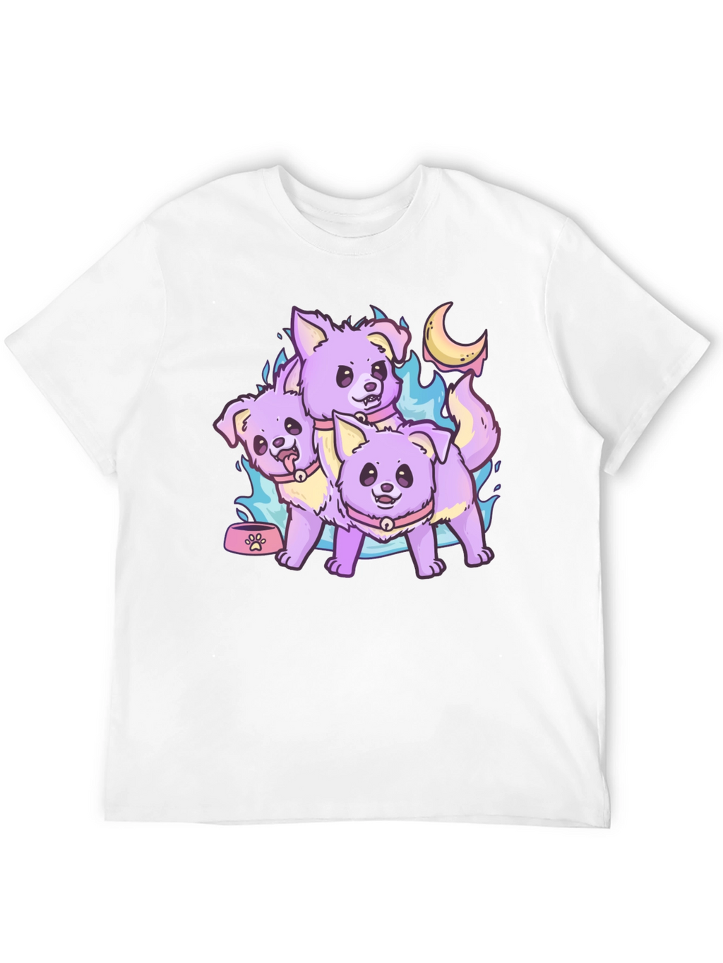 Cute Lilac Cerberus Dogs Graphic T-Shirt