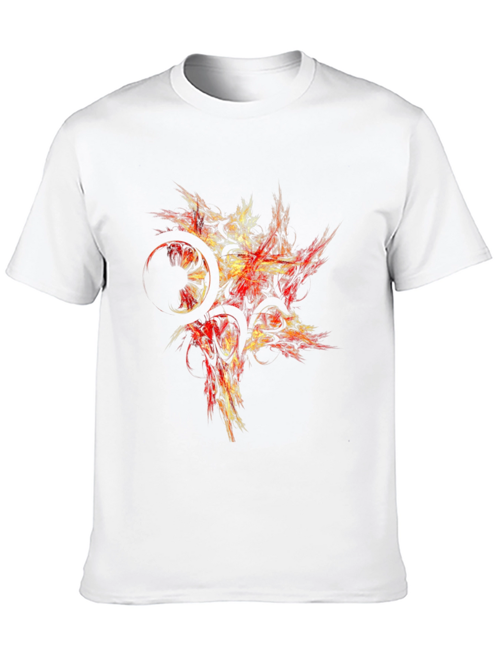 Abstract Red & Gold Graphic Black T-Shirt