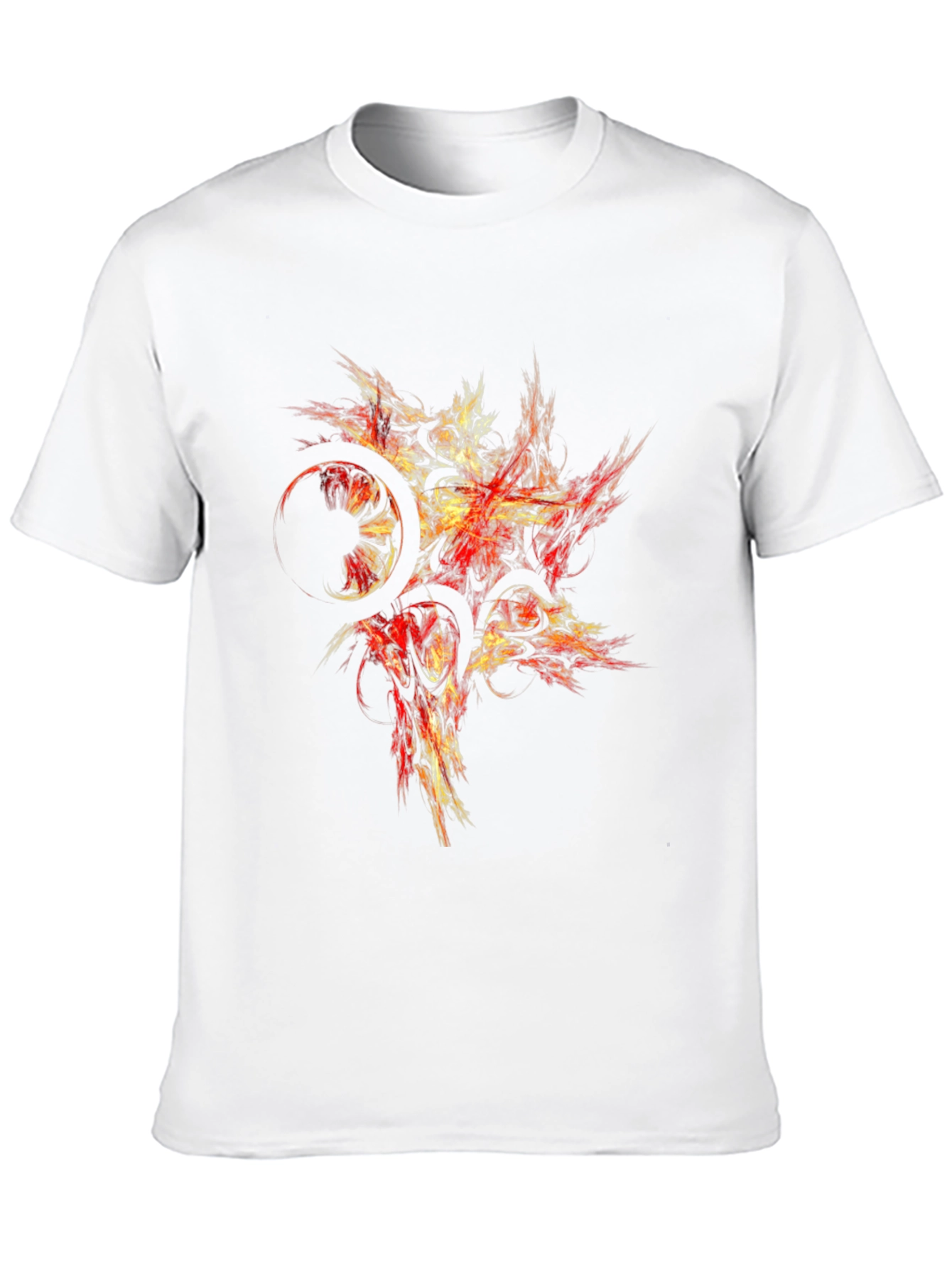Abstract Red & Gold Graphic Black T-Shirt