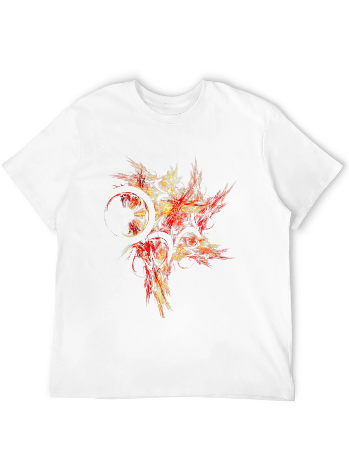 Abstract Red & Gold Graphic Black T-Shirt