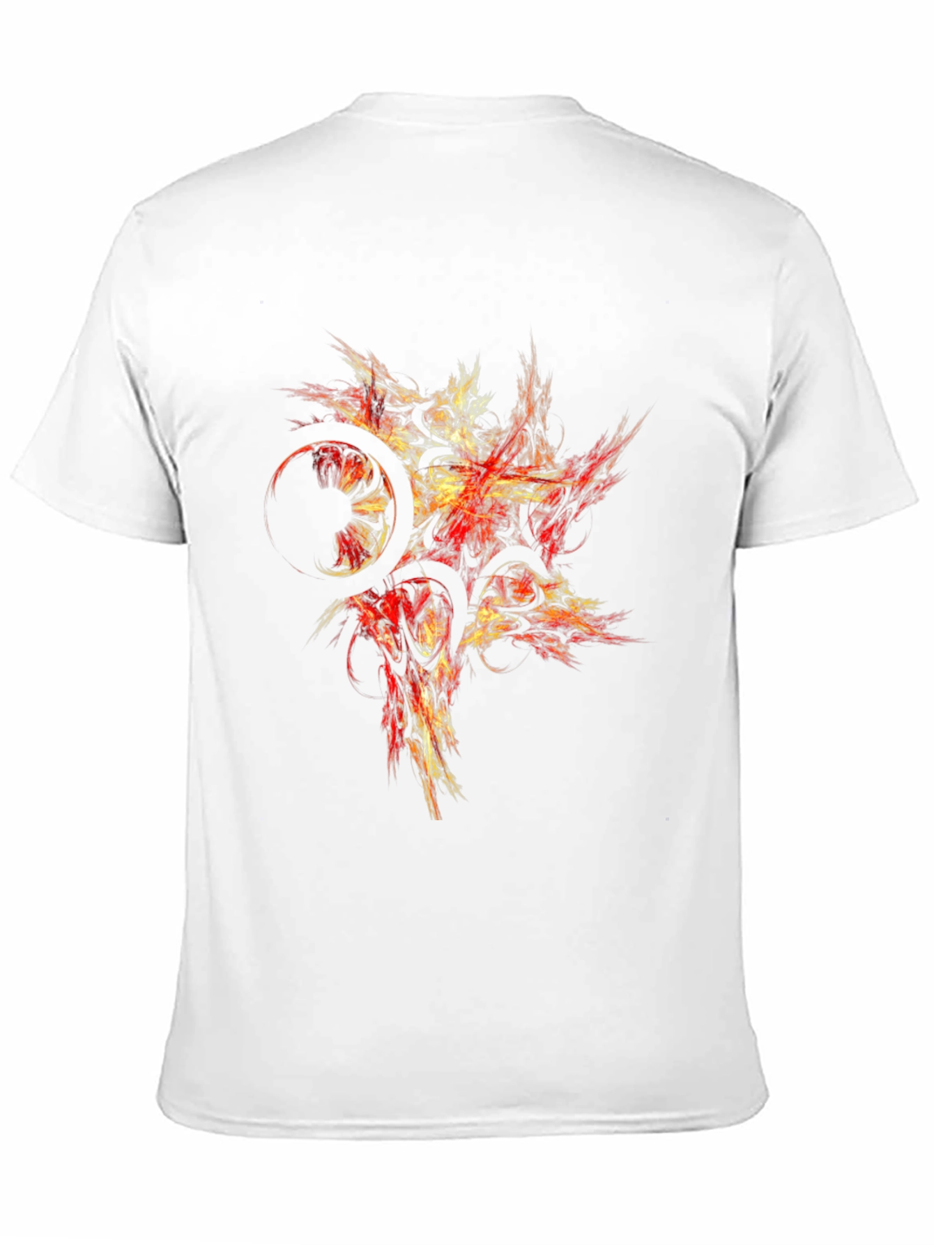 Abstract Red & Gold Graphic Black T-Shirt