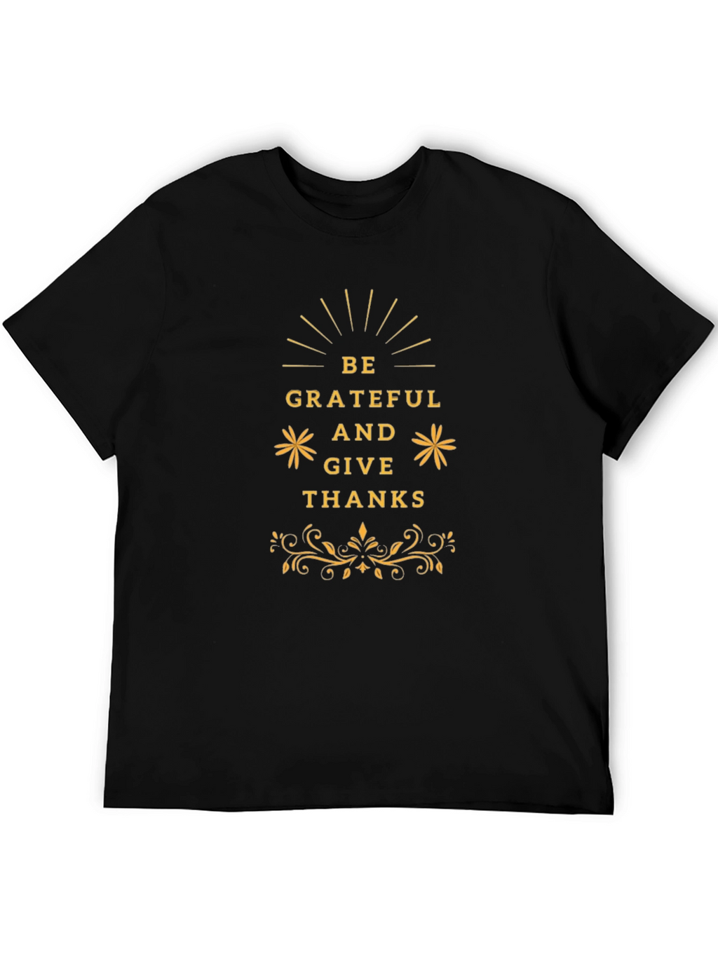 Be Grateful Thanksgiving Graphic Tee - Black