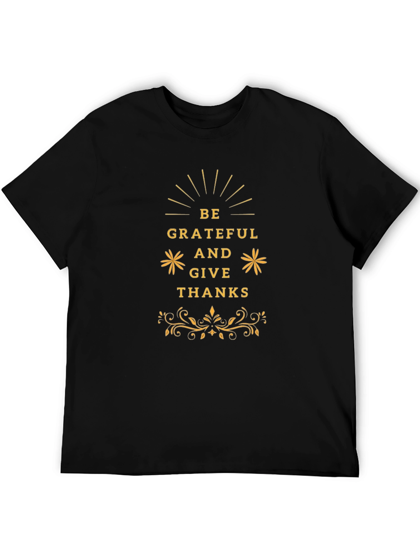 Be Grateful Thanksgiving Graphic Tee - Black