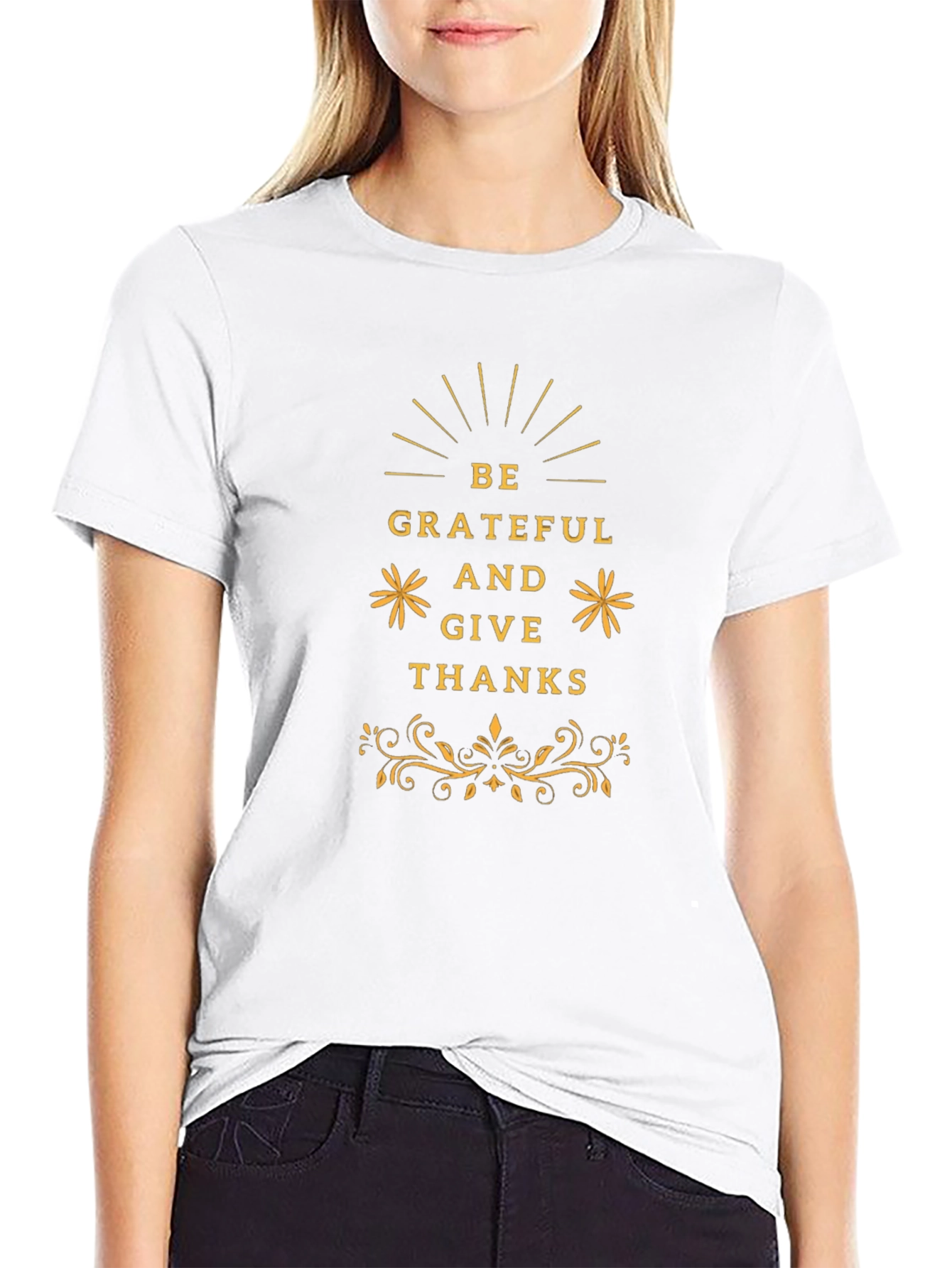 Be Grateful Thanksgiving Graphic Tee - Black