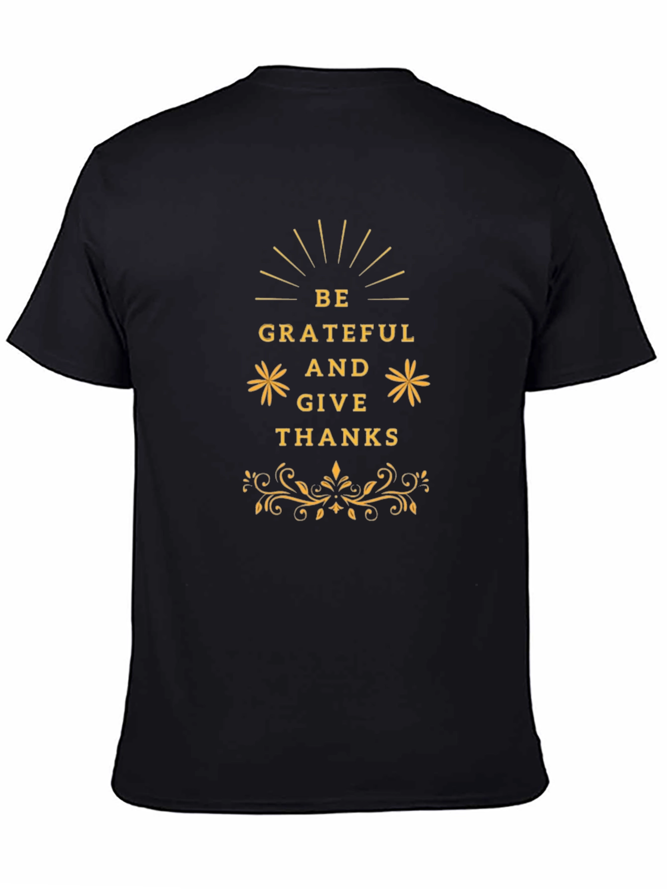Be Grateful Thanksgiving Graphic Tee - Black