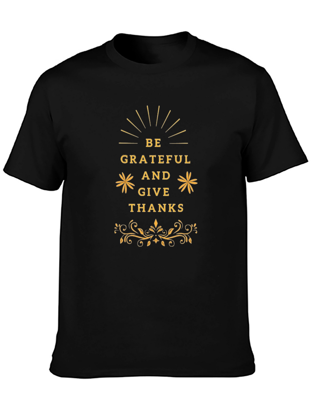Be Grateful Thanksgiving Graphic Tee - Black