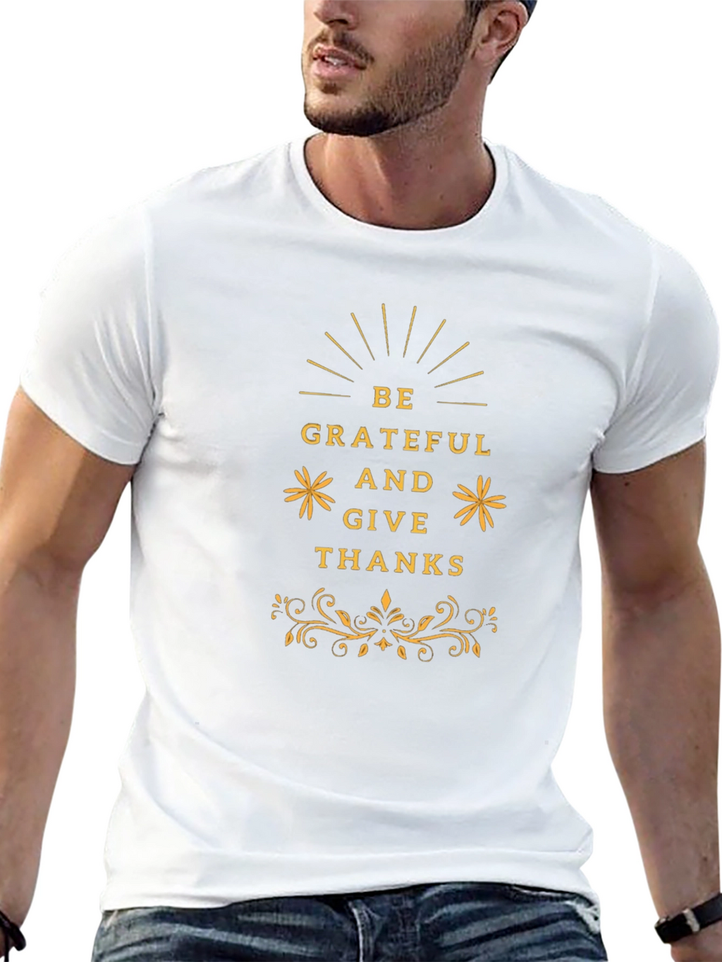 Be Grateful Thanksgiving Graphic Tee - Black