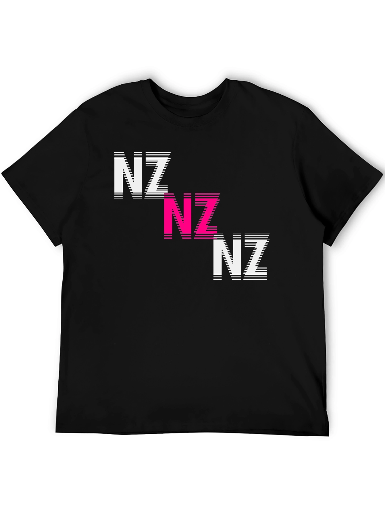 Stylish NZ Graphic Tee - Casual Black Cotton T-Shirt