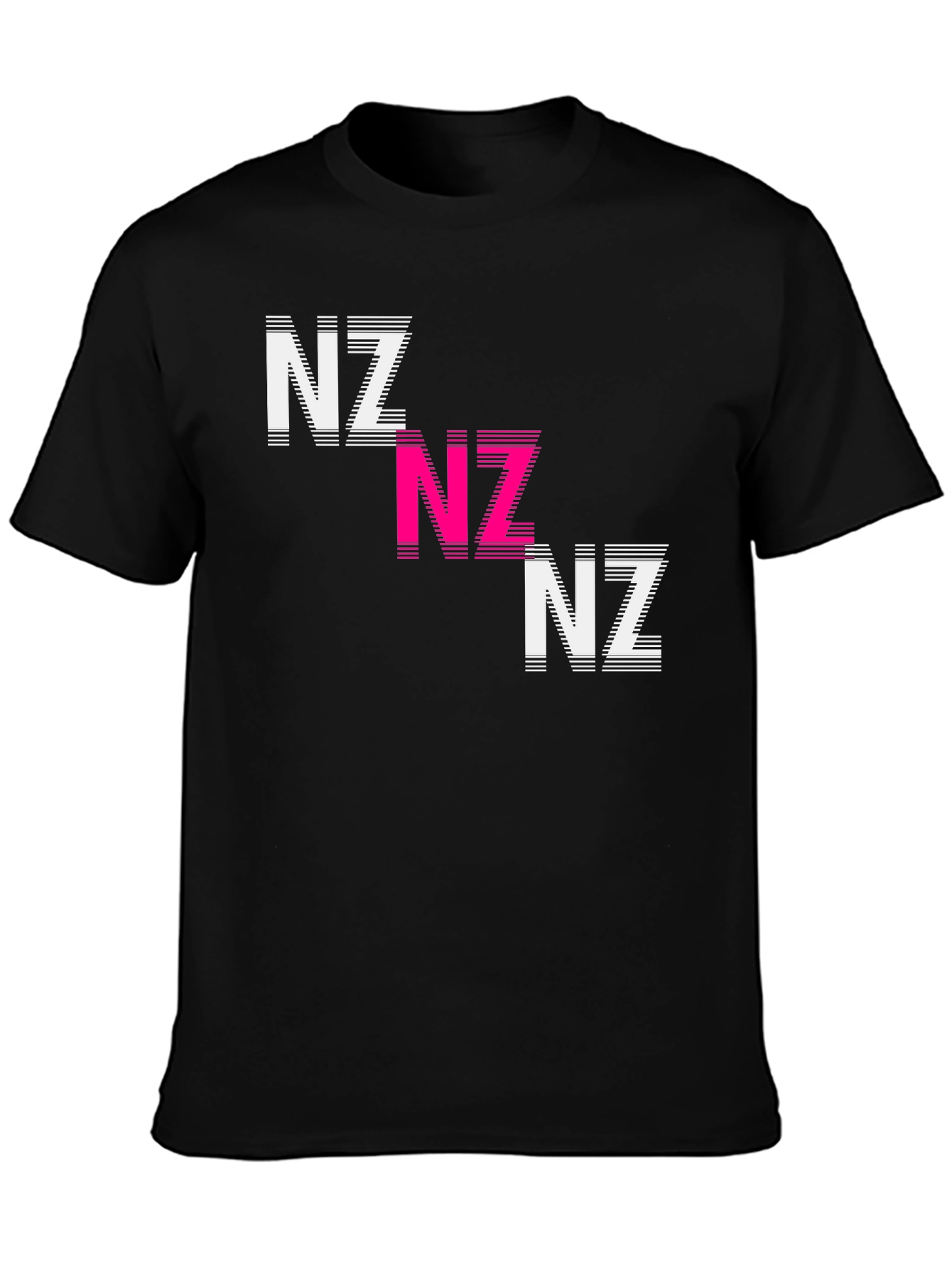 Stylish NZ Graphic Tee - Casual Black Cotton T-Shirt