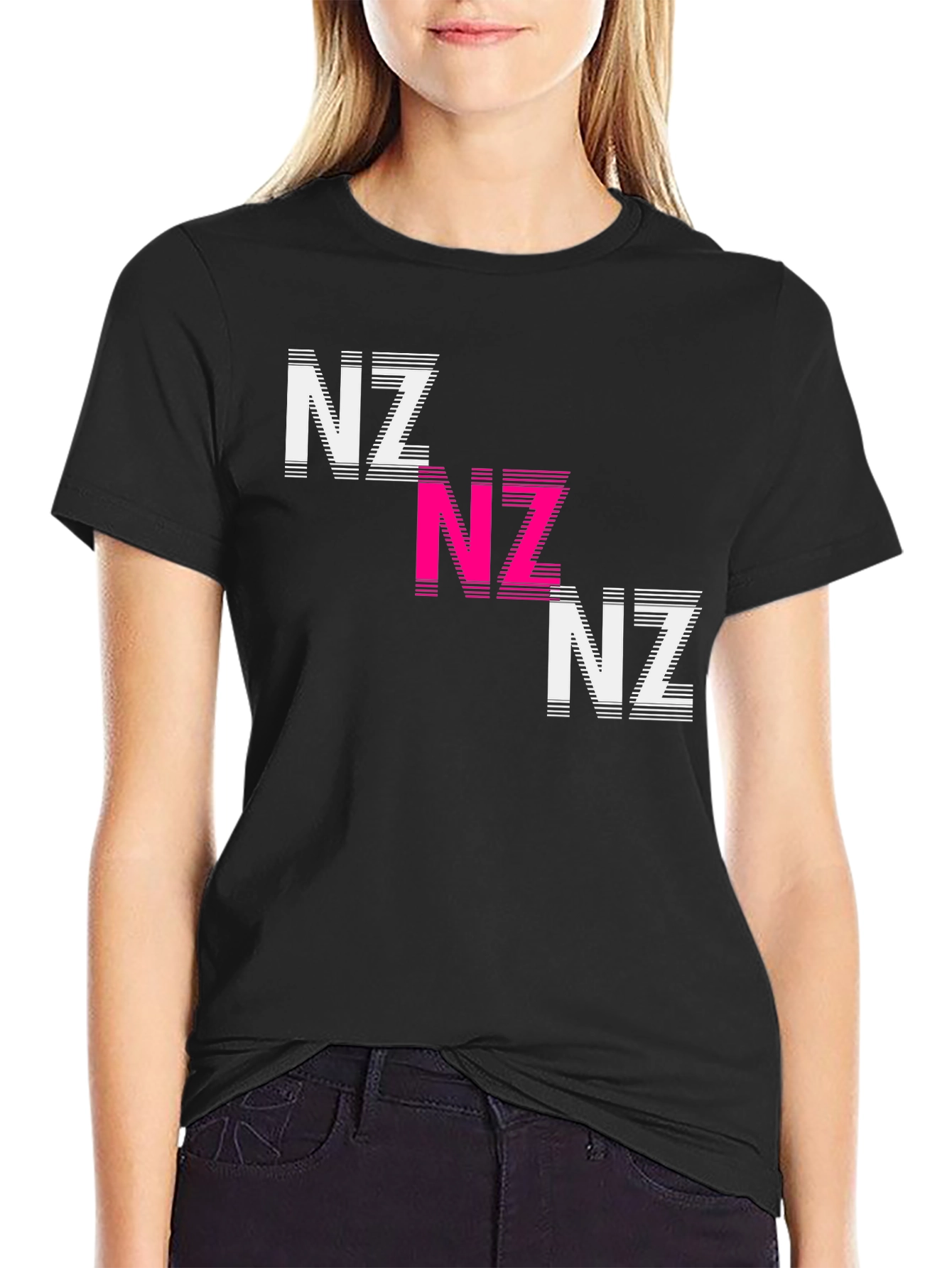 Stylish NZ Graphic Tee - Casual Black Cotton T-Shirt