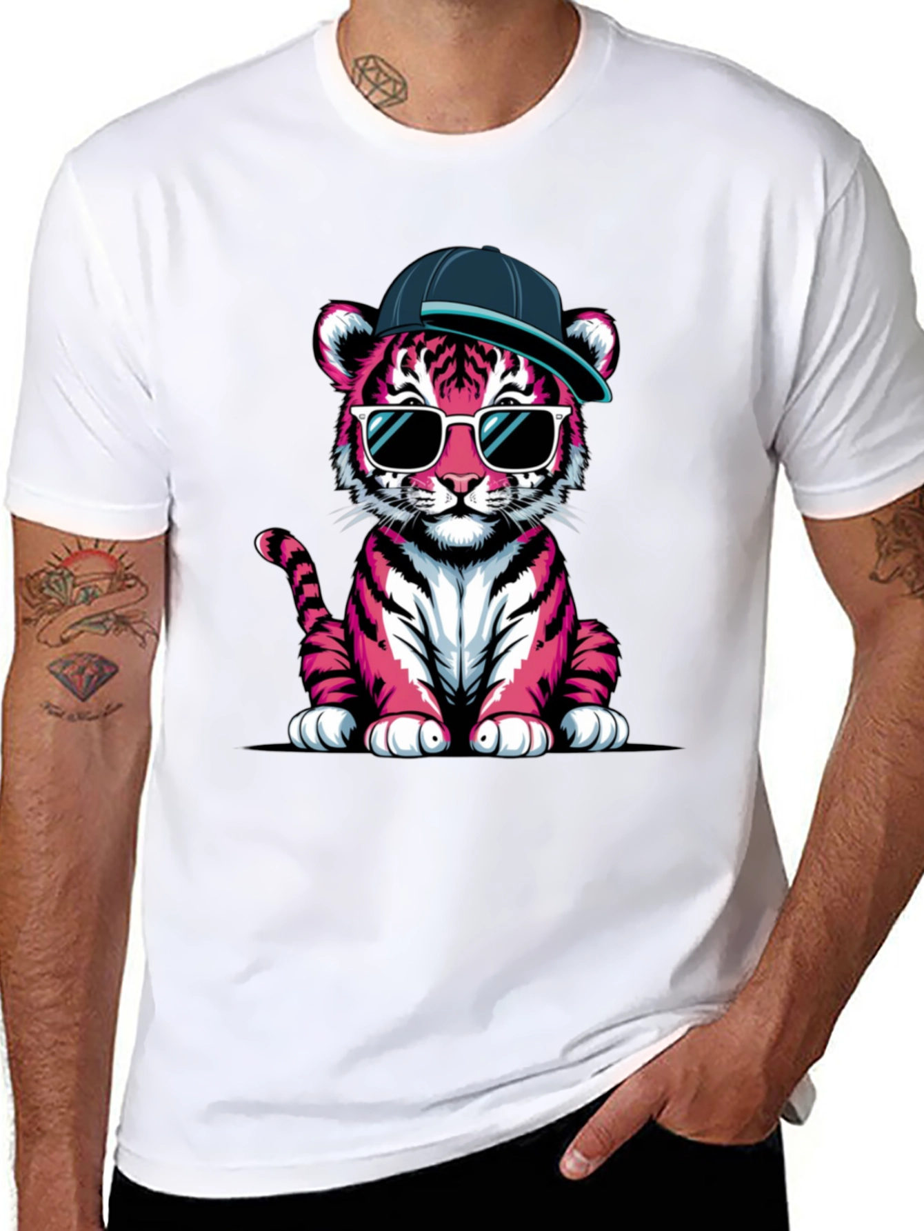 Cool Pink Tiger Graphic Tee