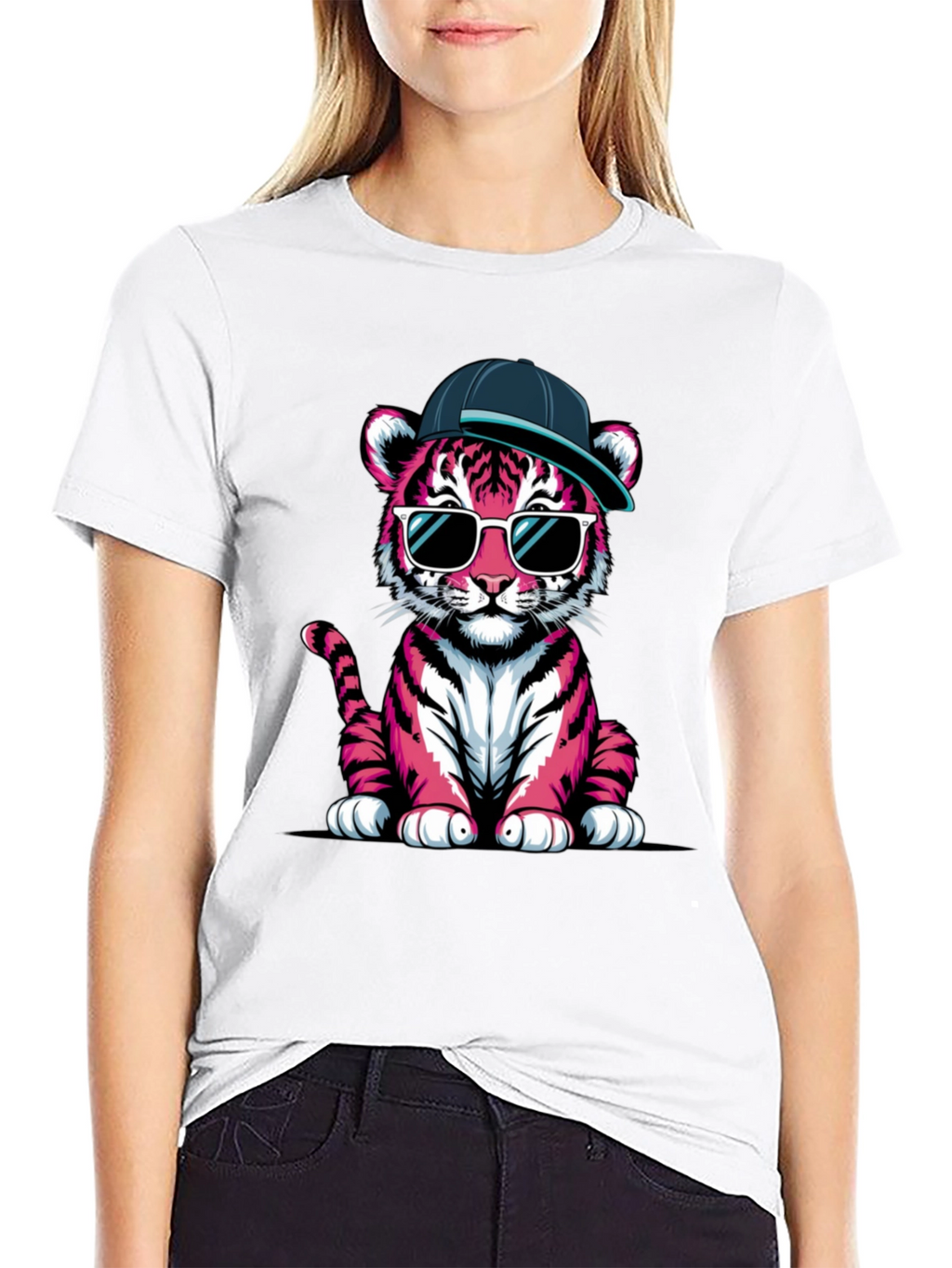 Cool Pink Tiger Graphic Tee