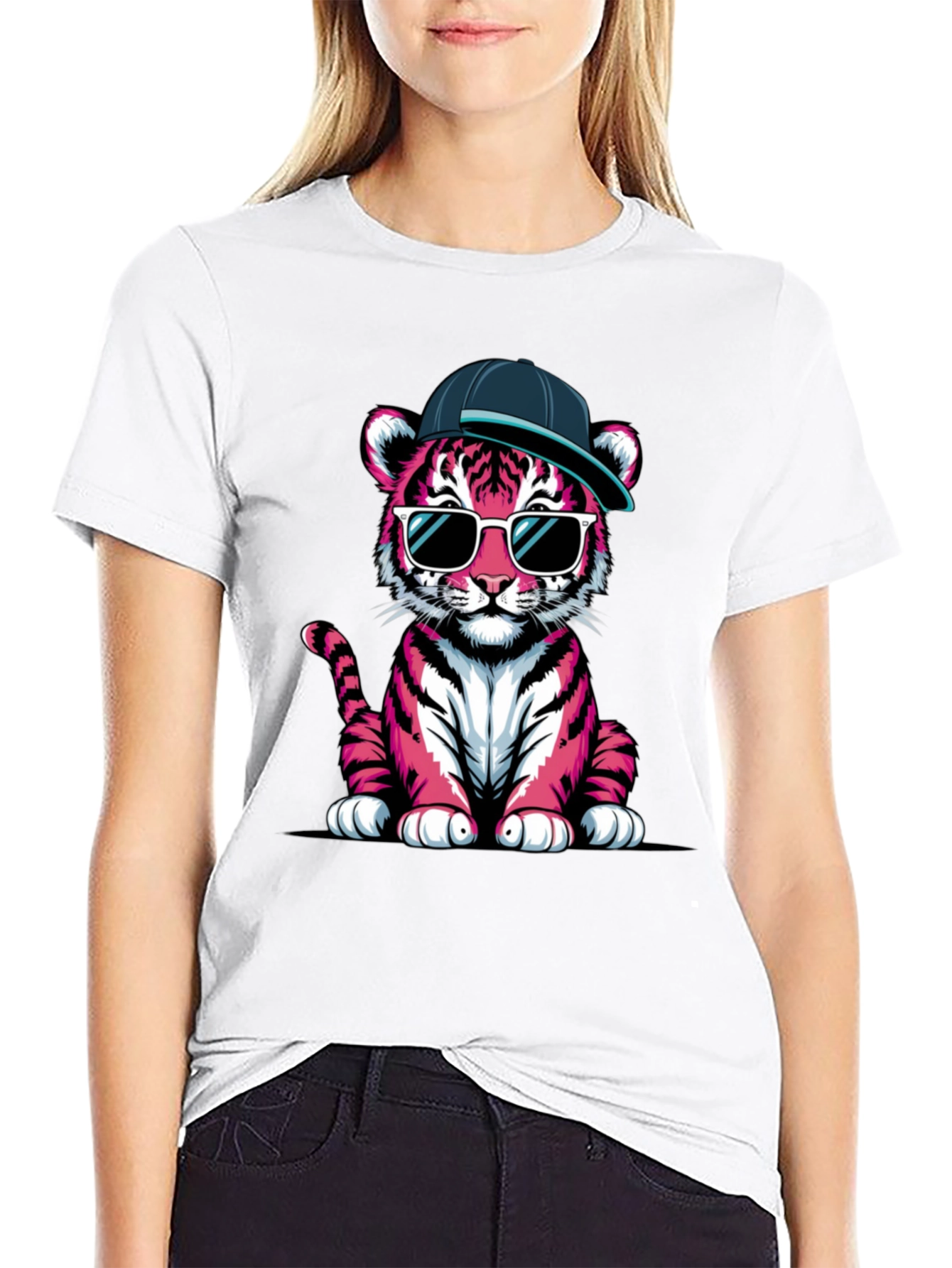 Cool Pink Tiger Graphic Tee