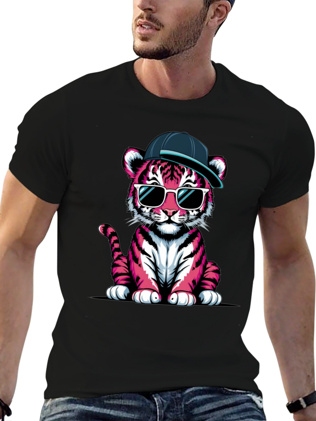 Cool Pink Tiger Graphic Tee