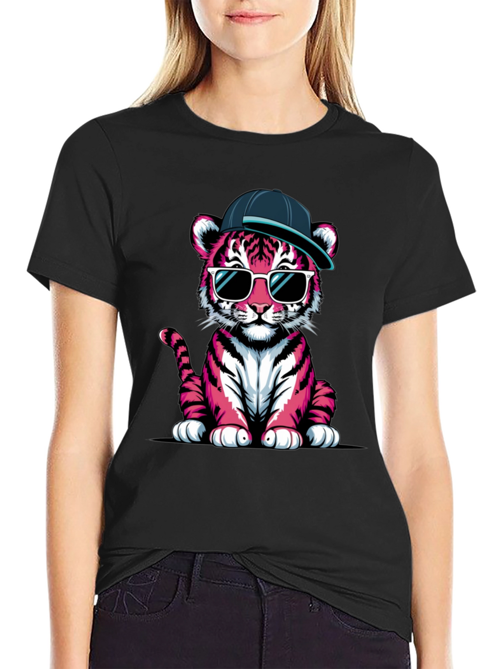 Cool Pink Tiger Graphic Tee