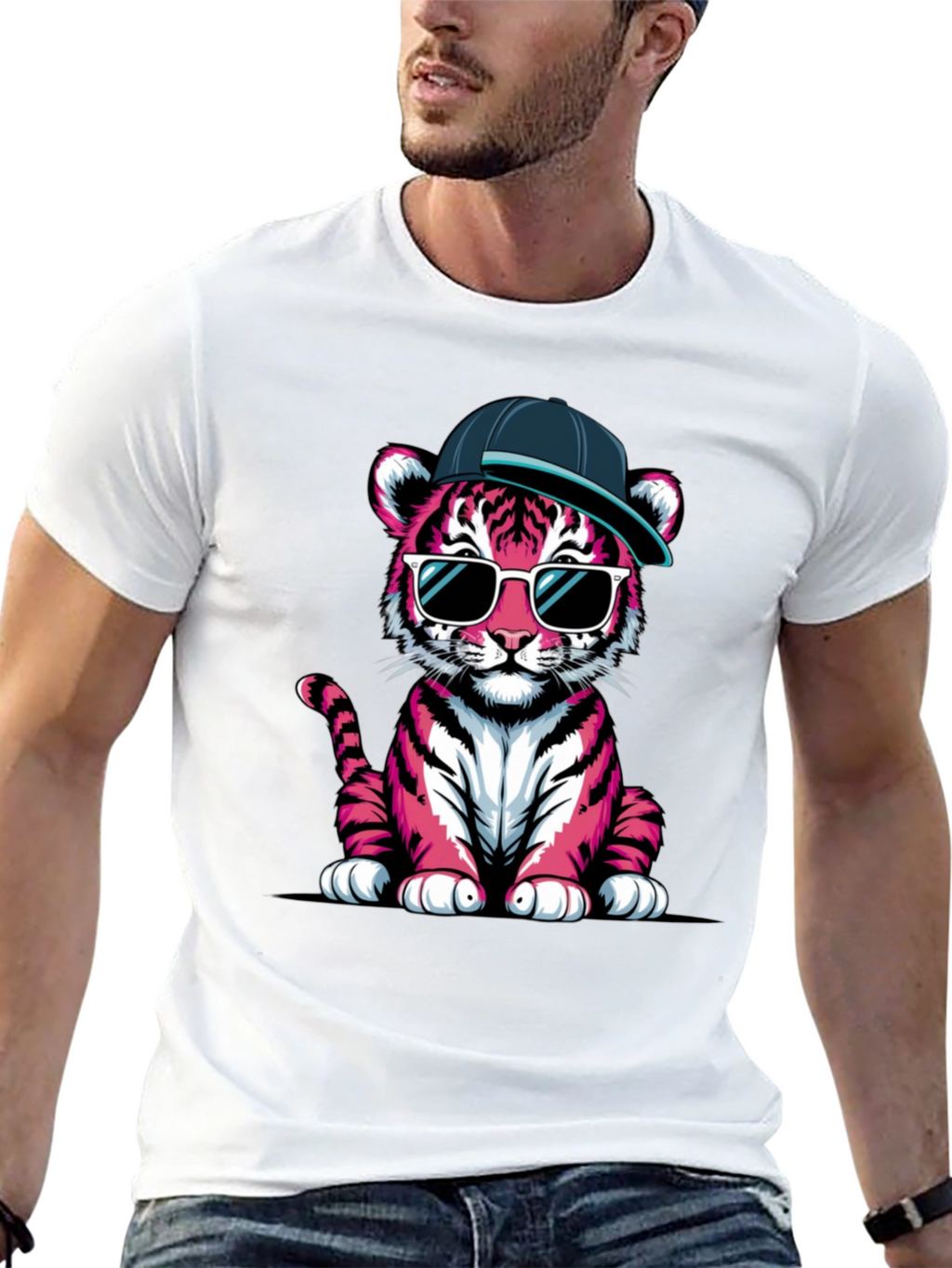 Cool Pink Tiger Graphic Tee