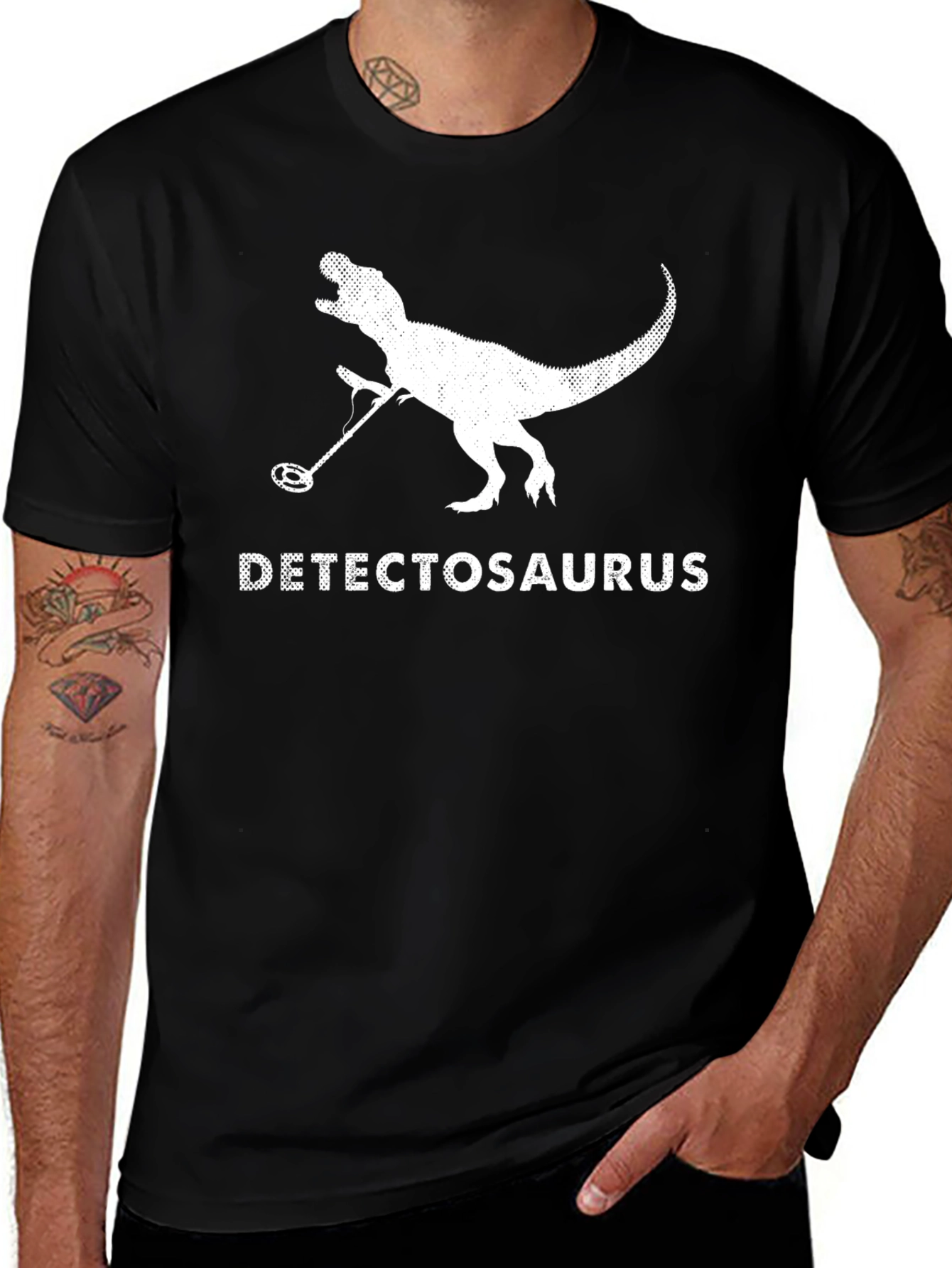 Detectosaurus T-Shirt - Funny Dinosaur Metal Detector Tee