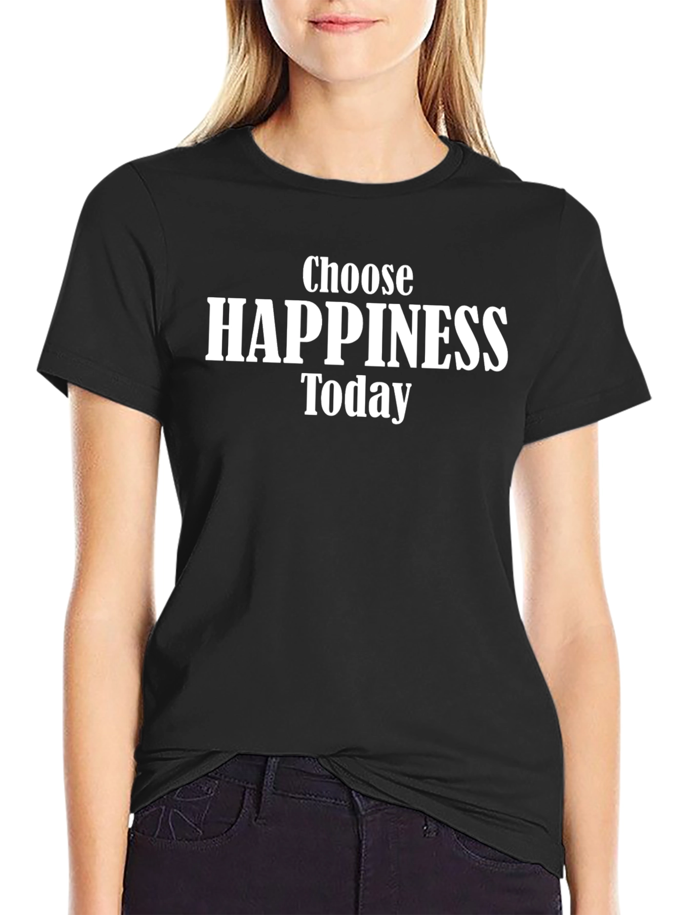 Choose Happiness Today Graphic Tee - Black