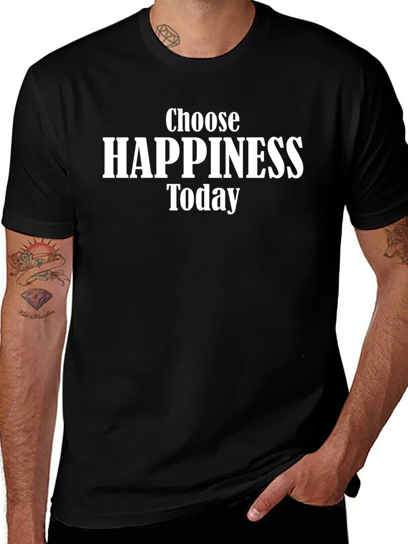 Choose Happiness Today Graphic Tee - Black