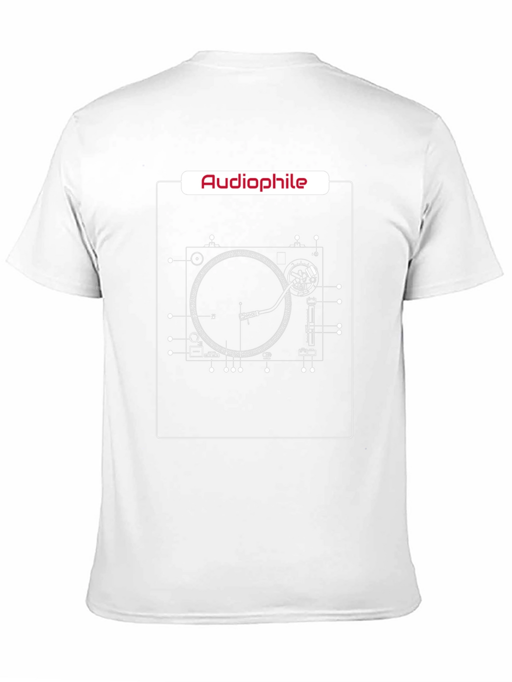 Audiophile Turntable Blueprint T-Shirt