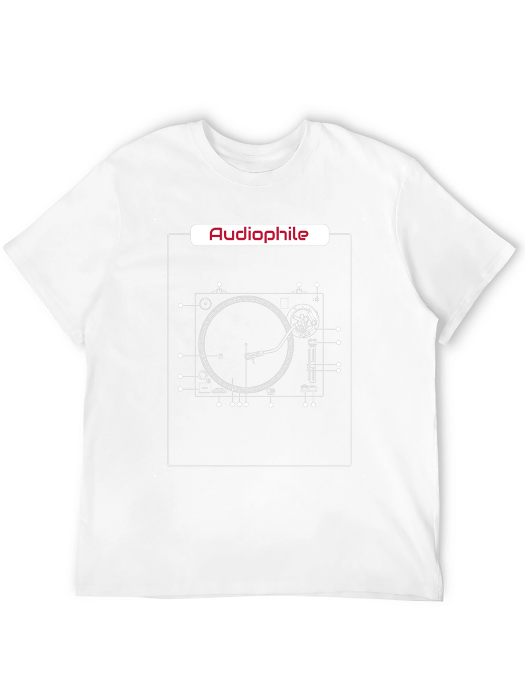Audiophile Turntable Blueprint T-Shirt