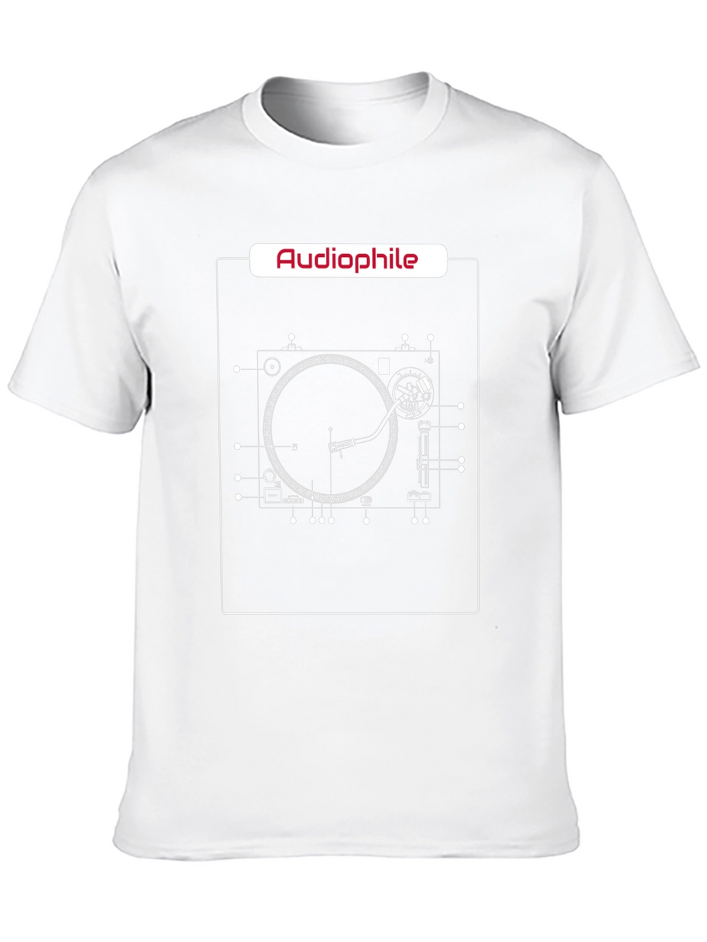 Audiophile Turntable Blueprint T-Shirt