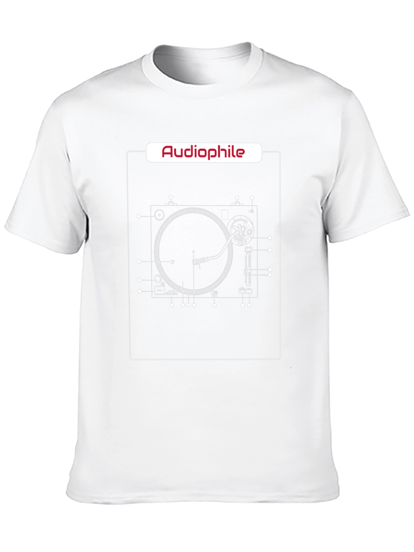 Audiophile Turntable Blueprint T-Shirt