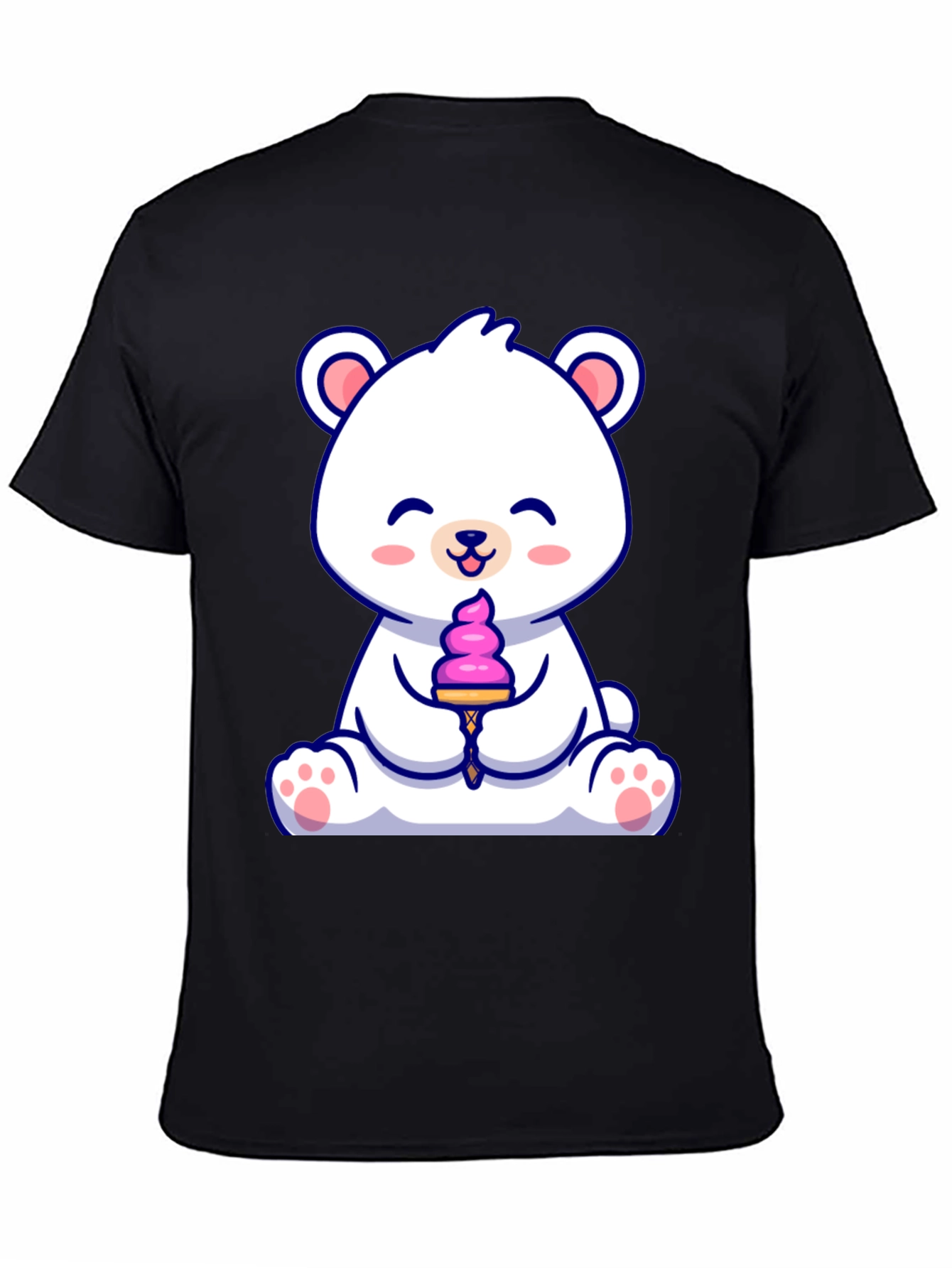 Cute Polar Bear Ice Cream Graphic Tee