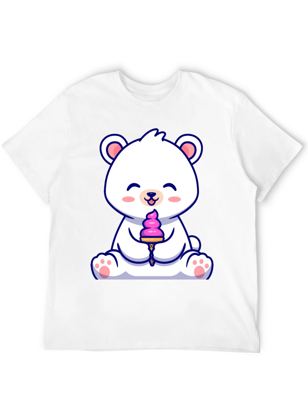 Cute Polar Bear Ice Cream Graphic Tee