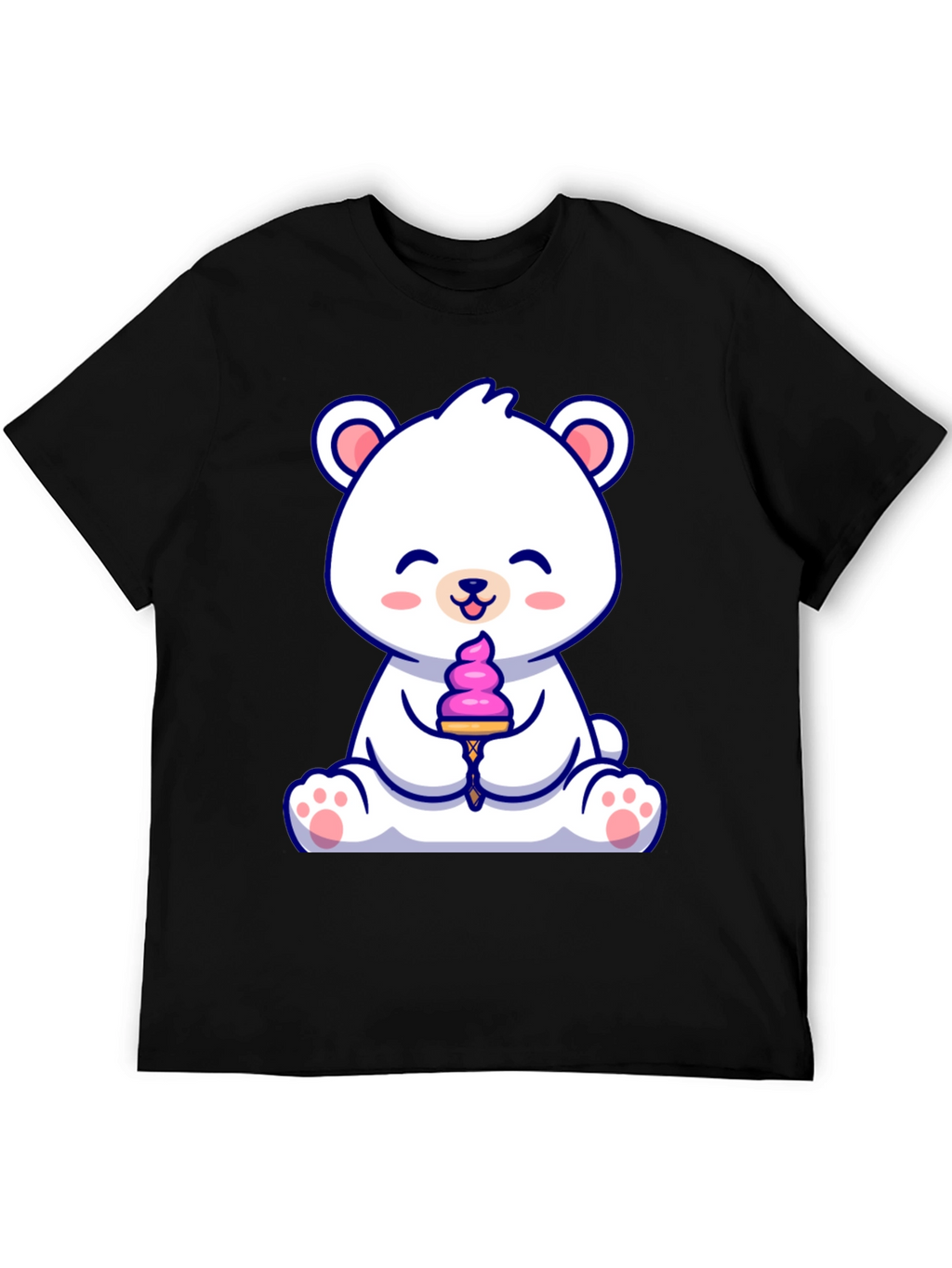 Cute Polar Bear Ice Cream Graphic Tee