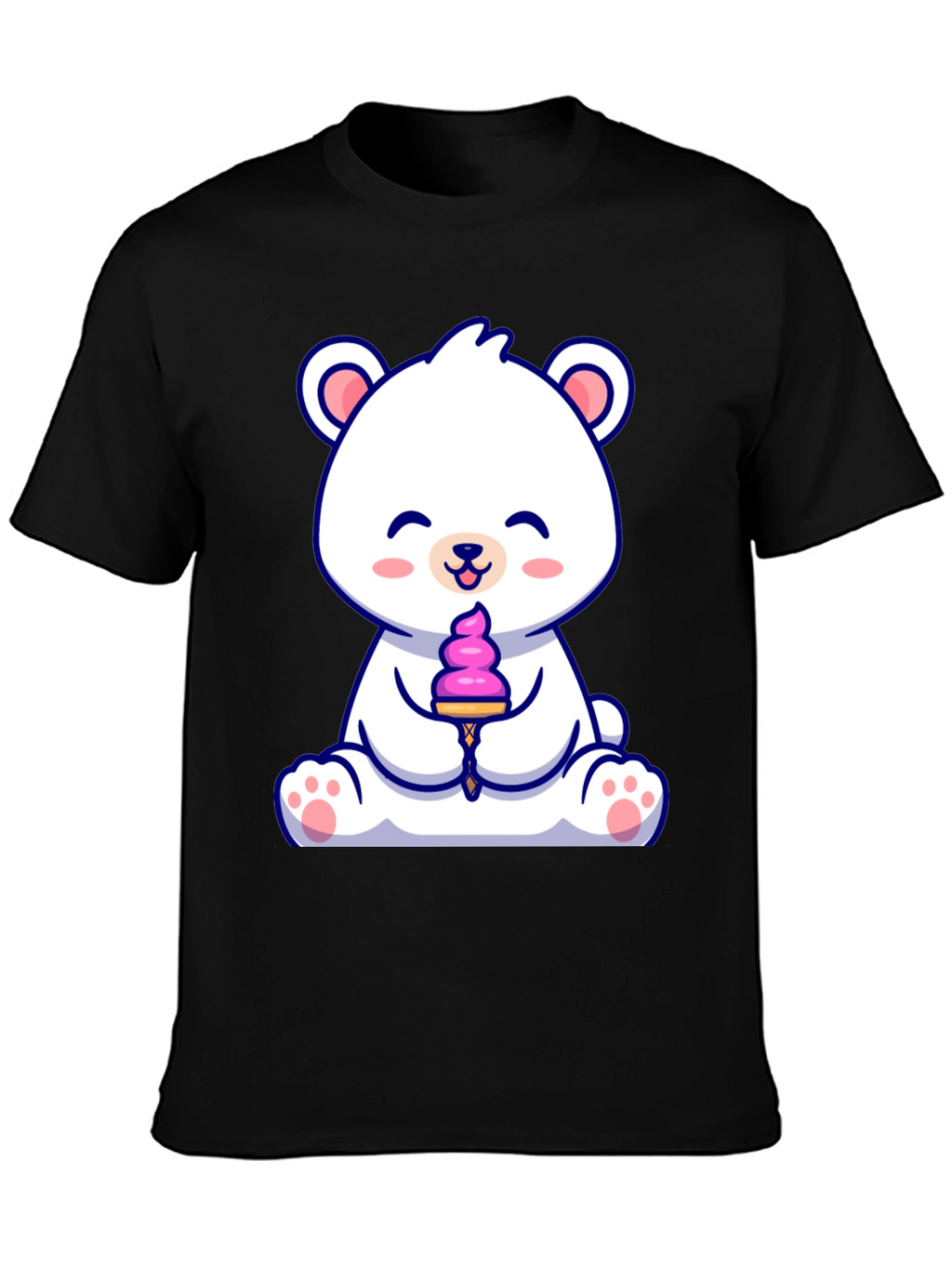 Cute Polar Bear Ice Cream Graphic Tee