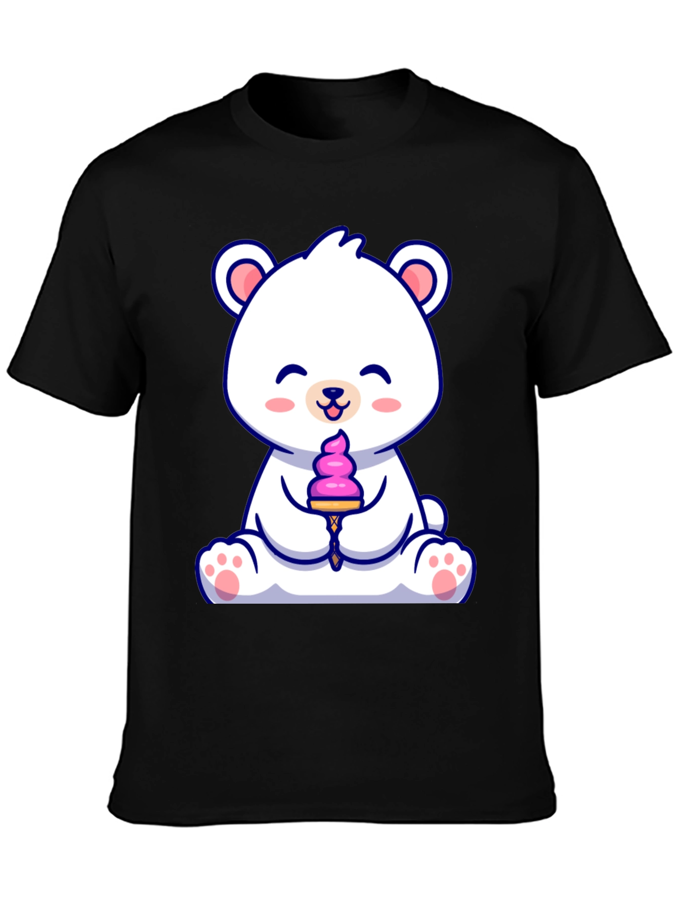 Cute Polar Bear Ice Cream Graphic Tee
