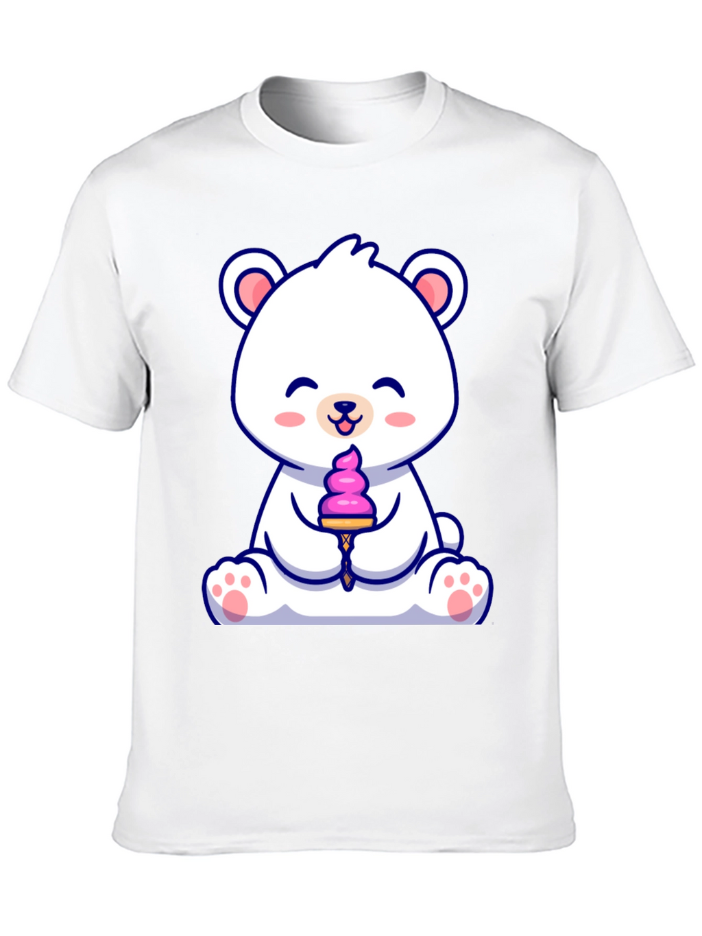 Cute Polar Bear Ice Cream Graphic Tee