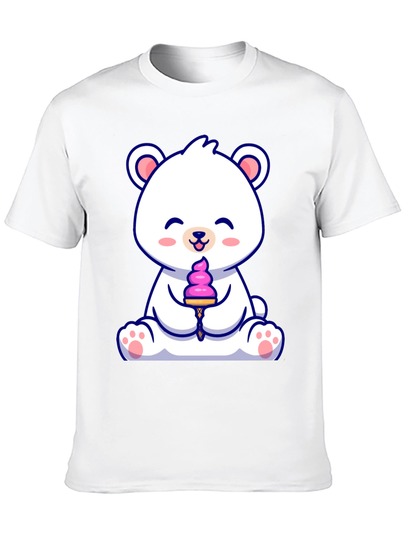 Cute Polar Bear Ice Cream Graphic Tee