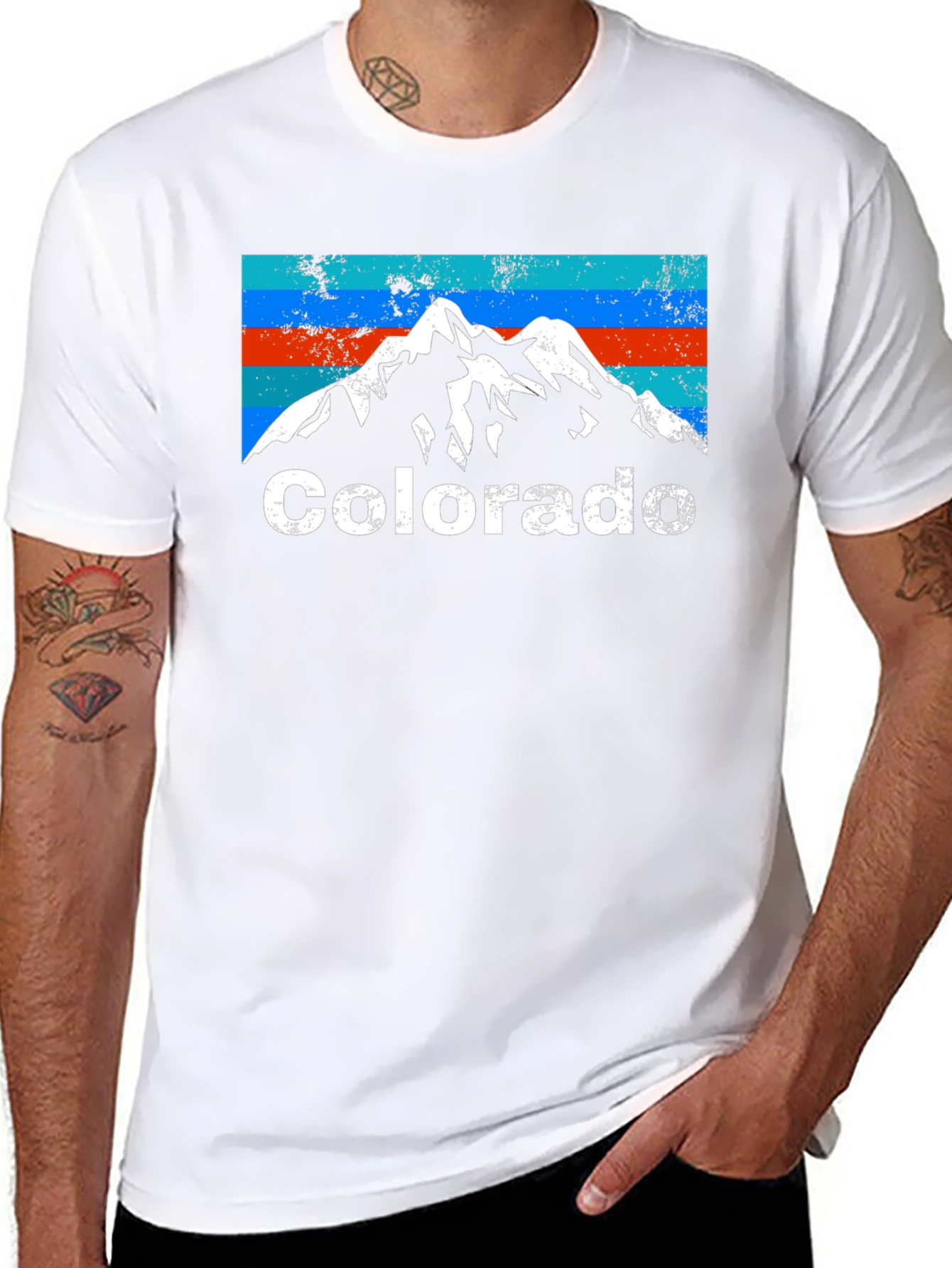 Colorado Mountain Graphic Tee - Retro Style