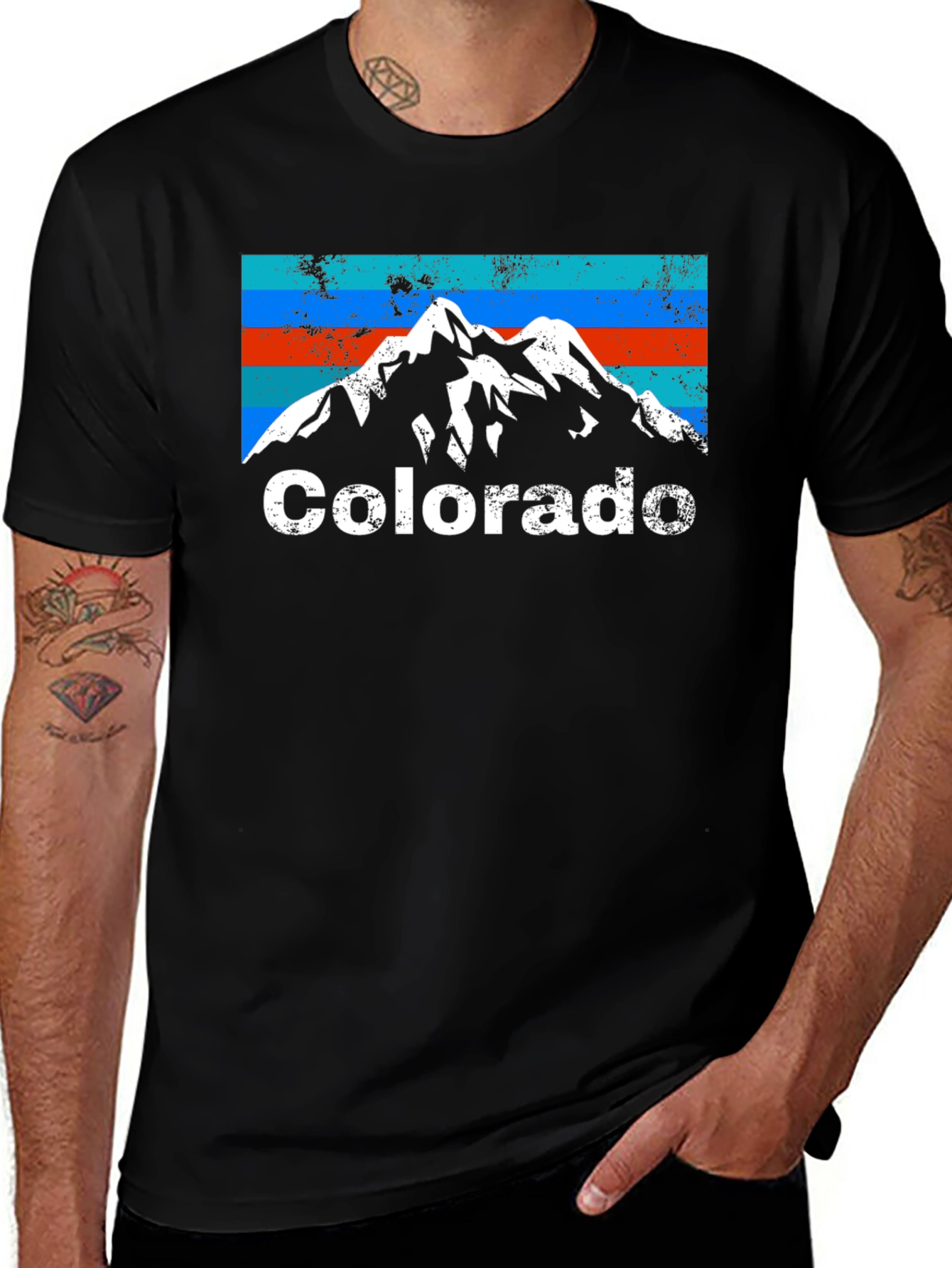 Colorado Mountain Graphic Tee - Retro Style