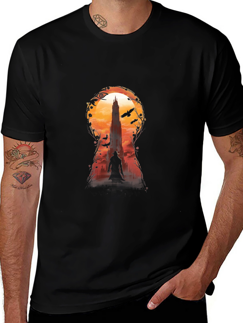 Dark Tower Keyhole Graphic Tee - Black