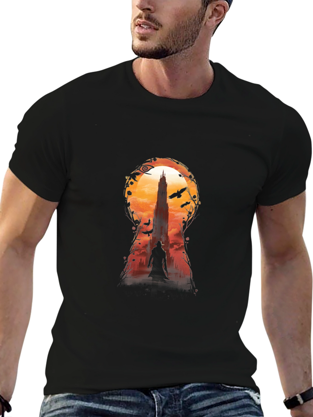 Dark Tower Keyhole Graphic Tee - Black
