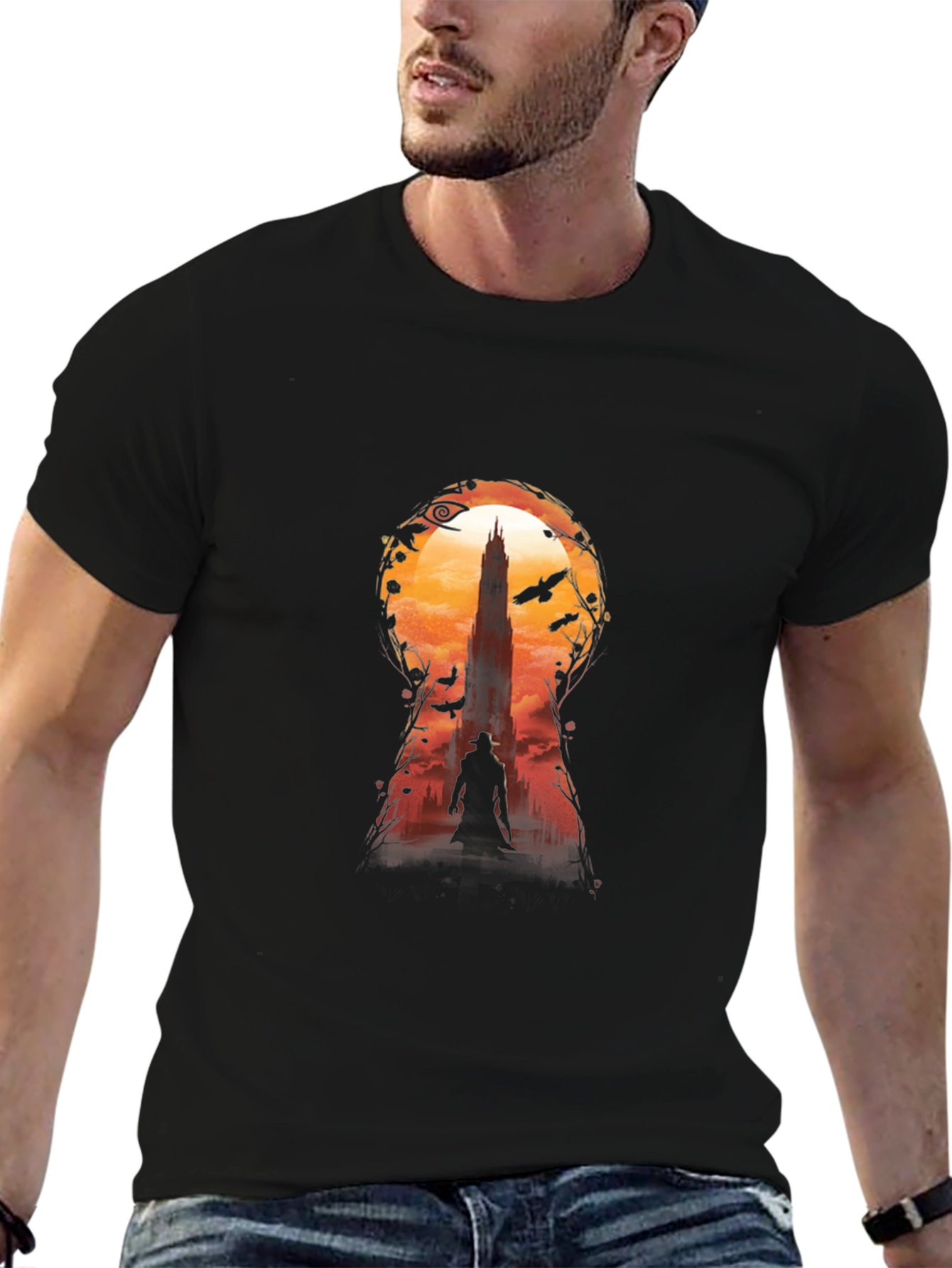 Dark Tower Keyhole Graphic Tee - Black