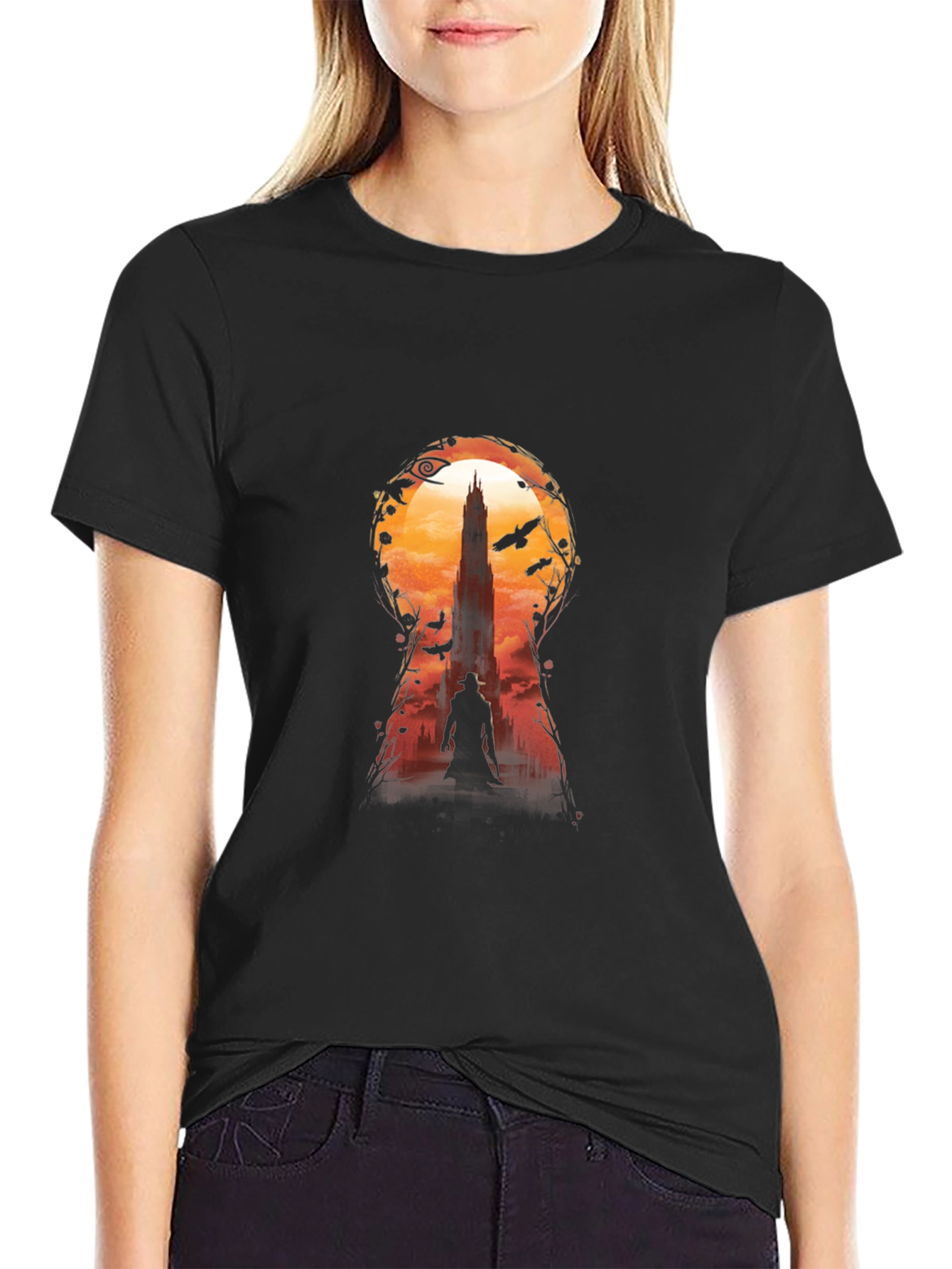 Dark Tower Keyhole Graphic Tee - Black