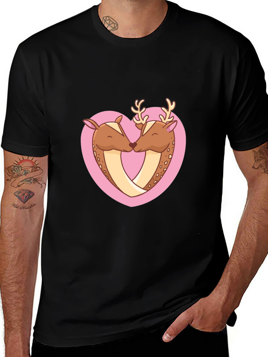 Deer Love Heart Graphic Tee
