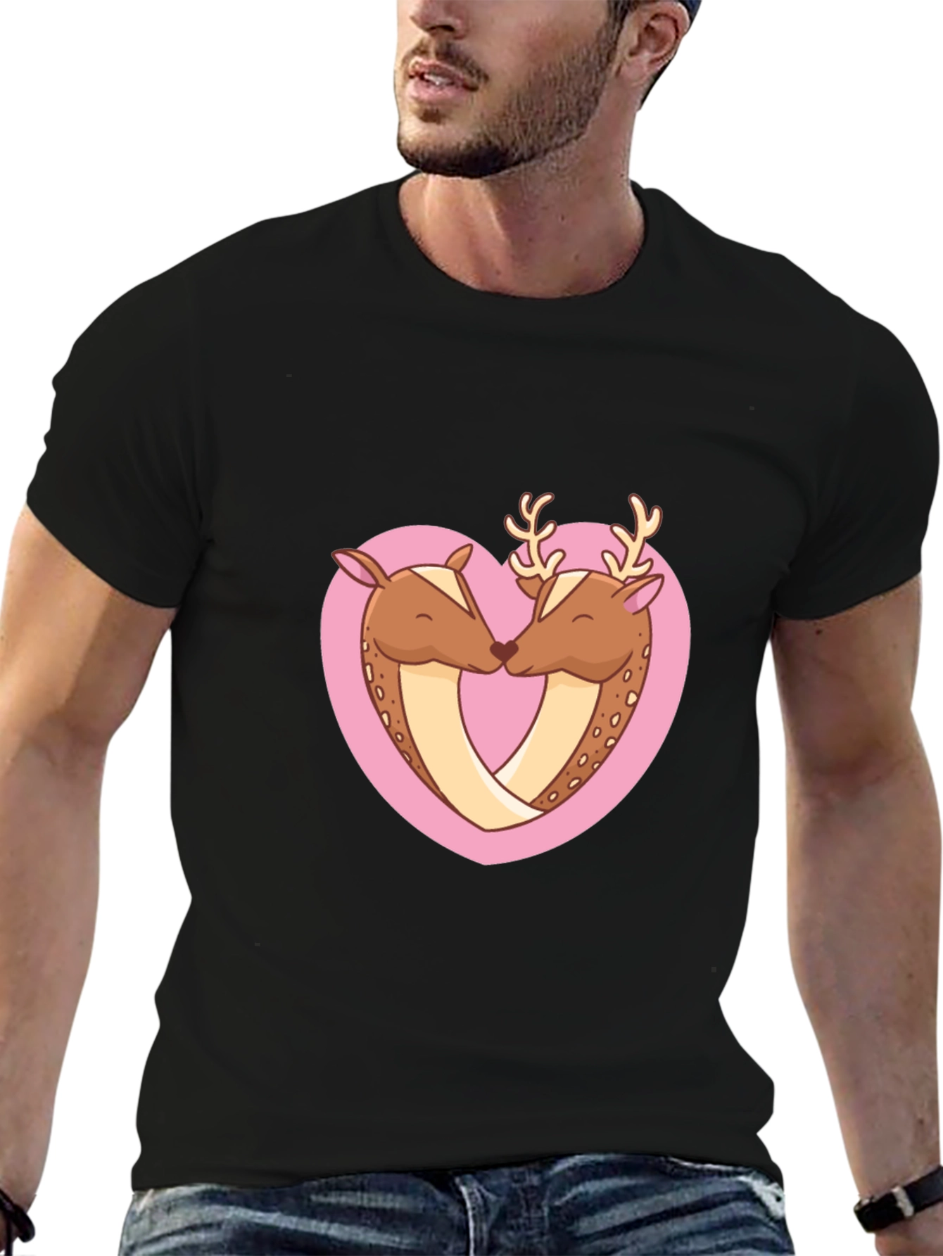 Deer Love Heart Graphic Tee